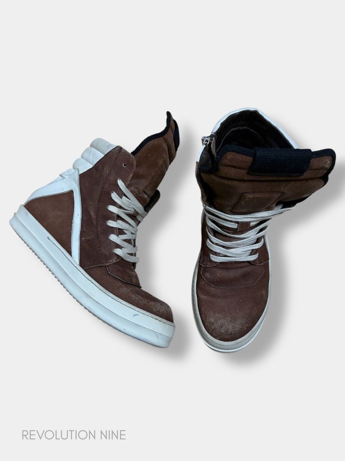 Rick Owens Rick Owens FW13 brown suede geobasket Size US 7.5 / EU 40-41 - 2 Thumbnail