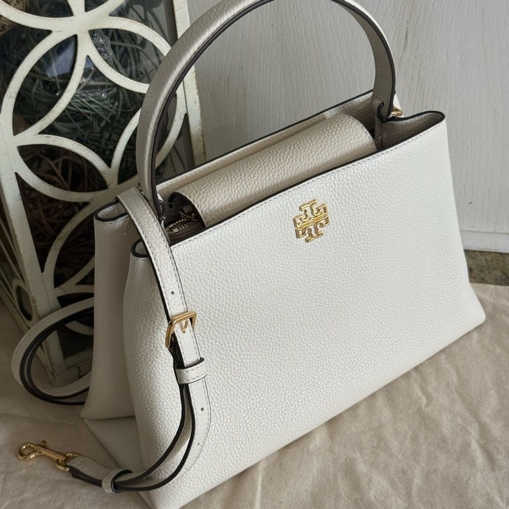 Tory Burch Tory Burch Cream Satchel with Gold Accents Size ONE SIZE - 3 Thumbnail