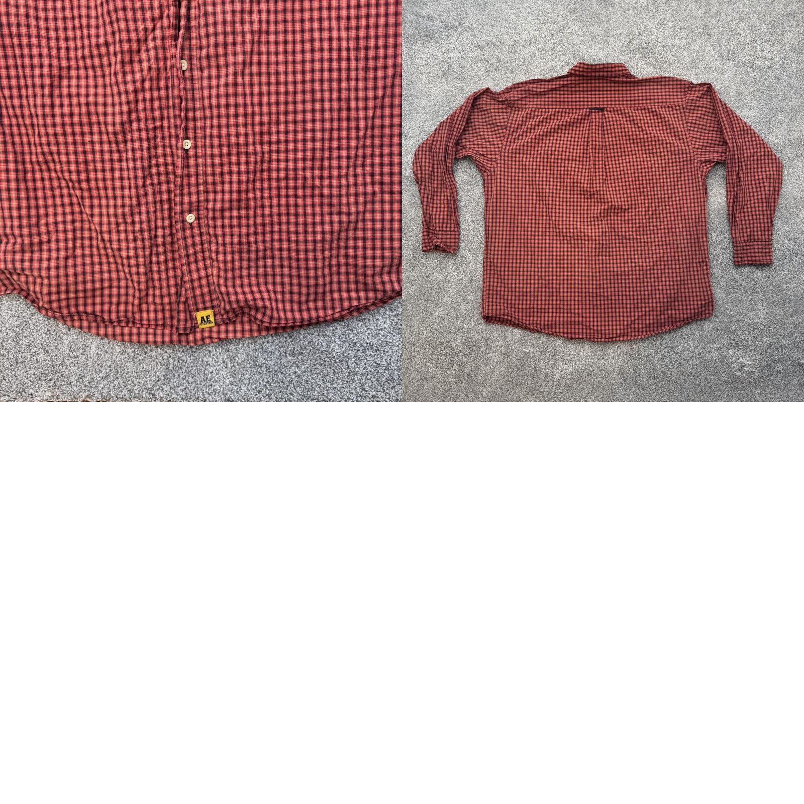 American Eagle Outfitters VINTAGE American Eagle Outfitters Shirt XL Plaid Red Button-Down Collared Long Sleeve Men Regular 90s Grunge Preppy Distress Layering Size US XL / EU 56 / 4 - 8 Thumbnail