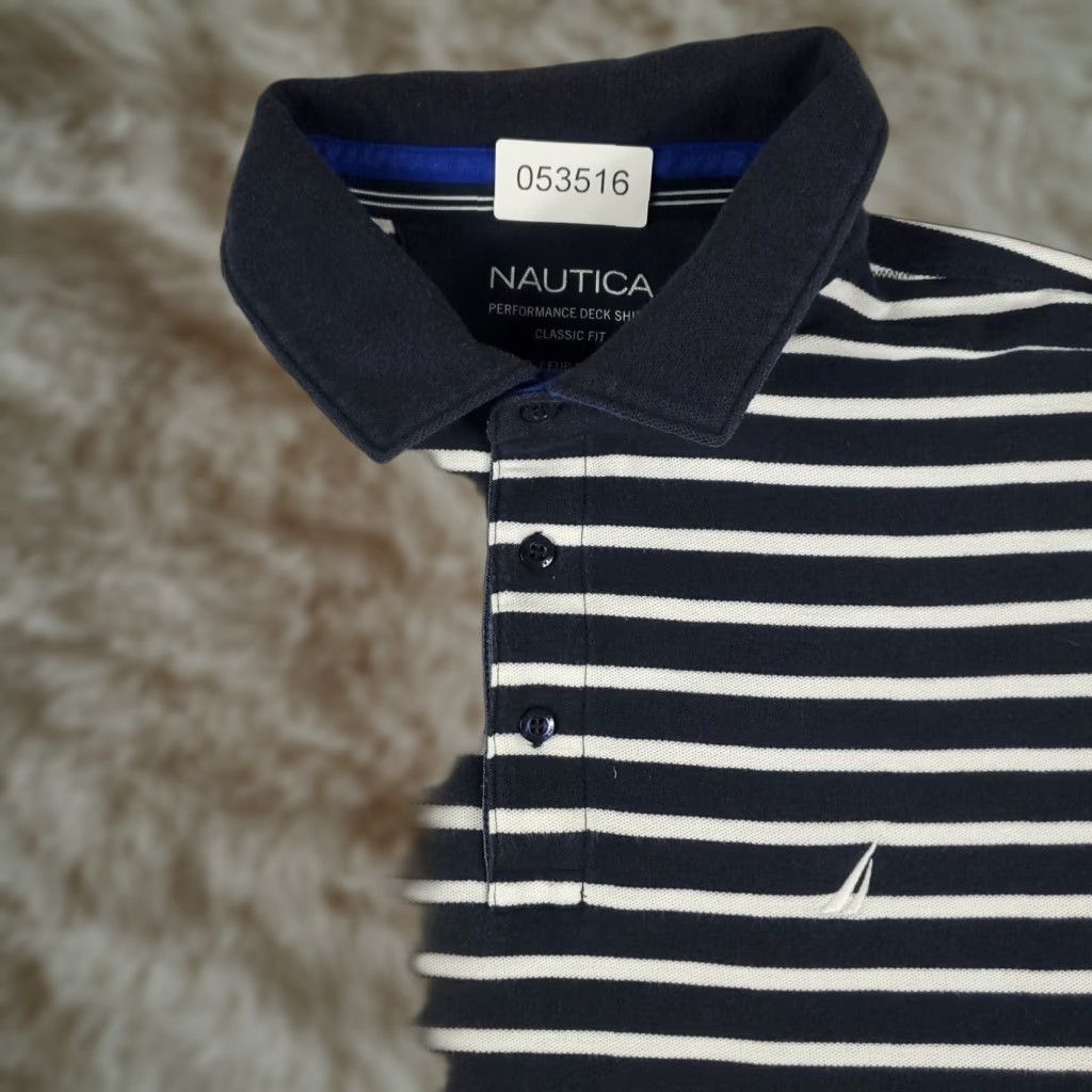 Nautica Nautica Polo Shirt Mens XL Blue Striped Casual Short Sleeve Activewear Size US XL / EU 56 / 4 - 1 Thumbnail