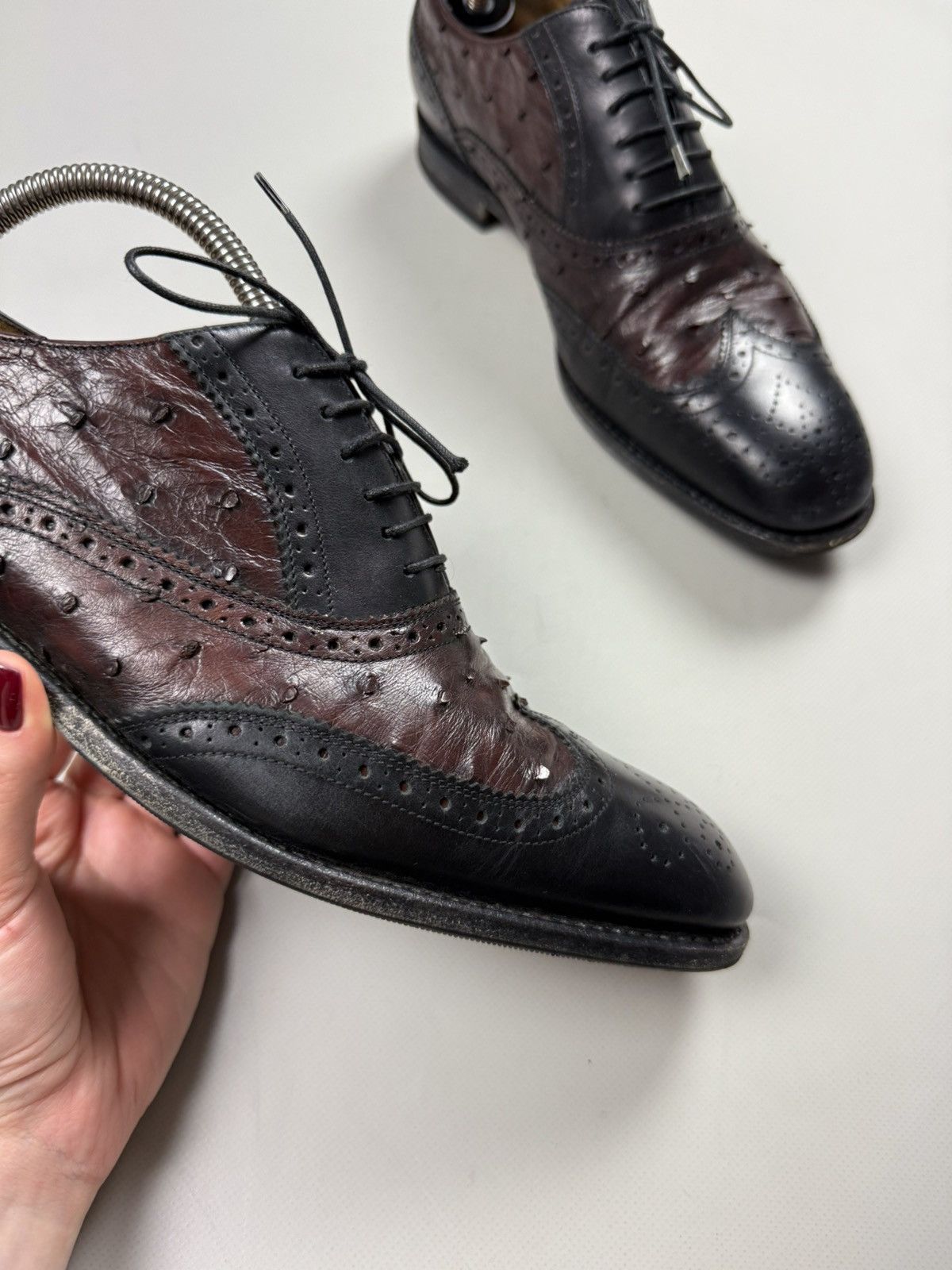 Salvatore Ferragamo Salvatore Ferragamo Ostrich Leather Oxford Dress Shoes Boots Size US 7.5 / EU 40-41 - 8 Thumbnail