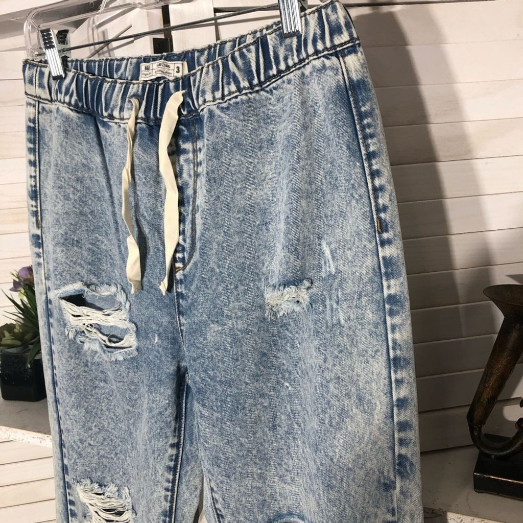 Vintage Y2K 80s retro acid wash high rise wide leg grabs jeans sz S Size 26" / US 2 / IT 38 - 3 Thumbnail