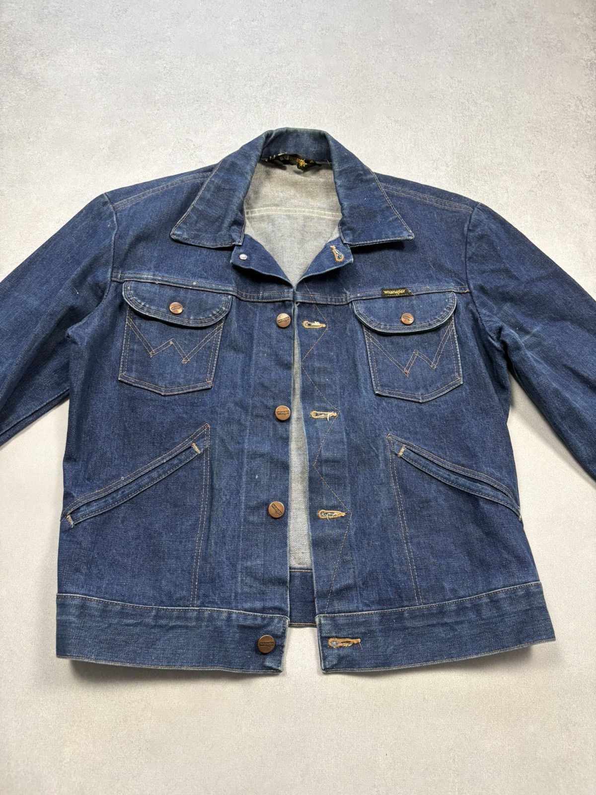 Wrangler Vintage Wrangler Denim Trucker Jacket Black Tag 80s Rare Size US S / EU 44-46 / 1 - 15 Thumbnail