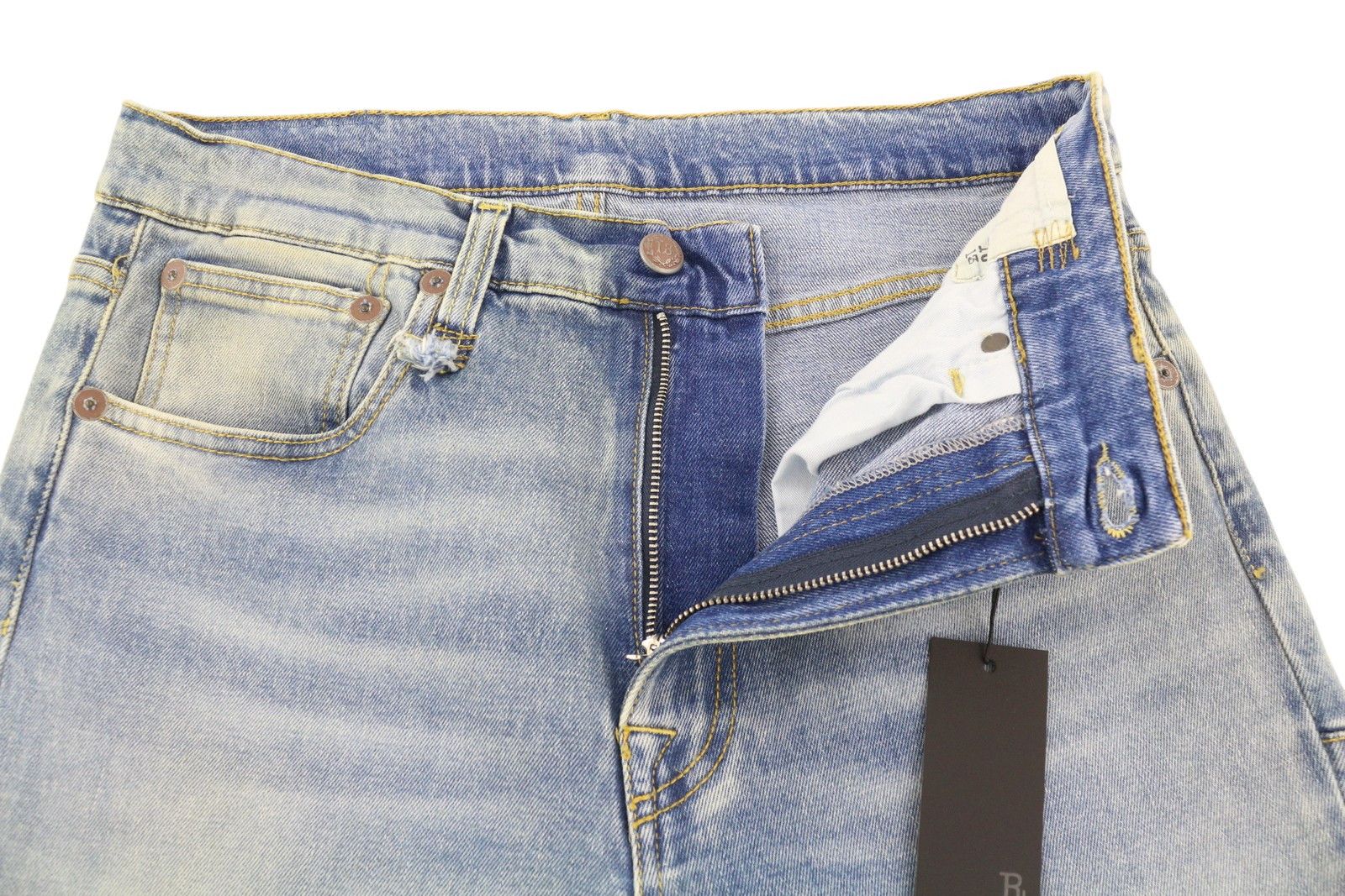 R13 SKATE 33 Jasper Stretch Skinny Washed Faded Logo 85447 Size US 33 - 5 Thumbnail