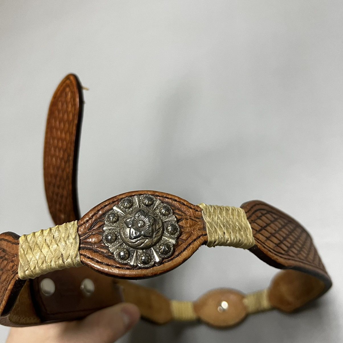 Vintage Vintage cowboy leather belt Size ONE SIZE - 8 Thumbnail