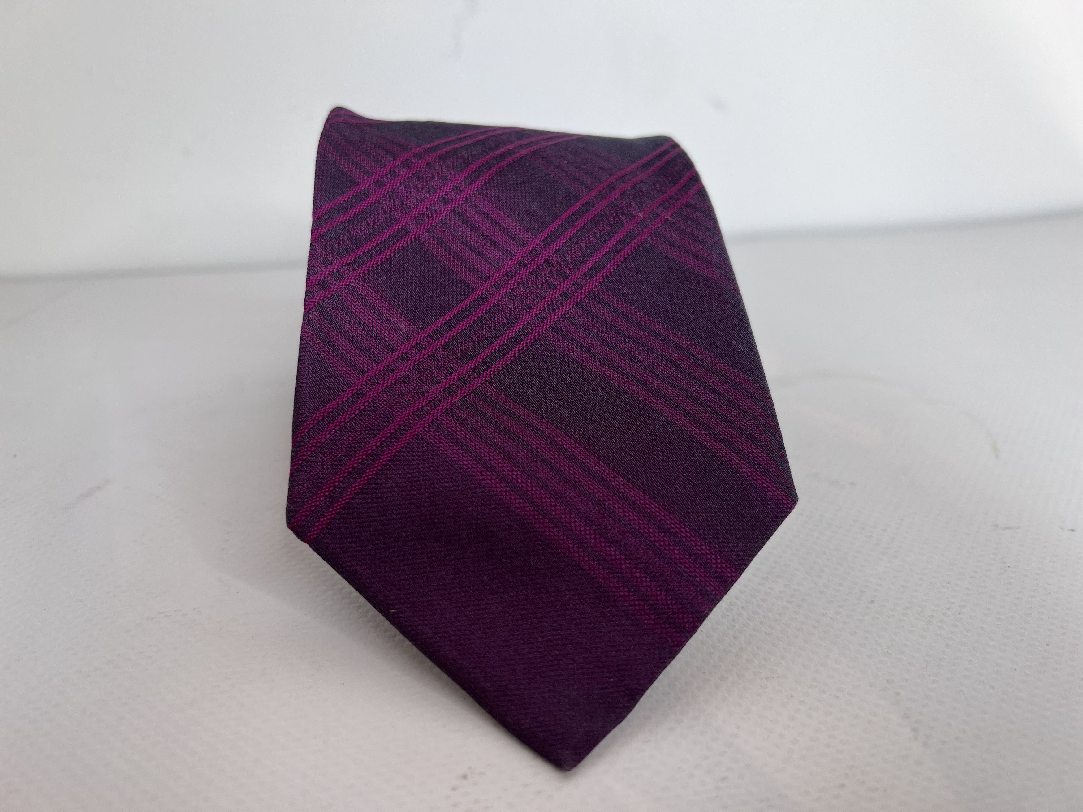 Burberry BURBERRY LONDON SILK NECK TIE PURPLE STRIPPED Size ONE SIZE - 2 Thumbnail