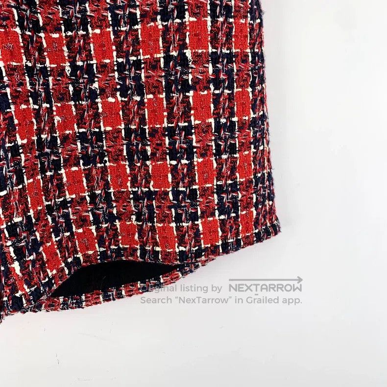 Gucci Gucci Red plaid cotton braided tweed casual shorts Size 26" / US 2 / IT 38 - 4 Thumbnail