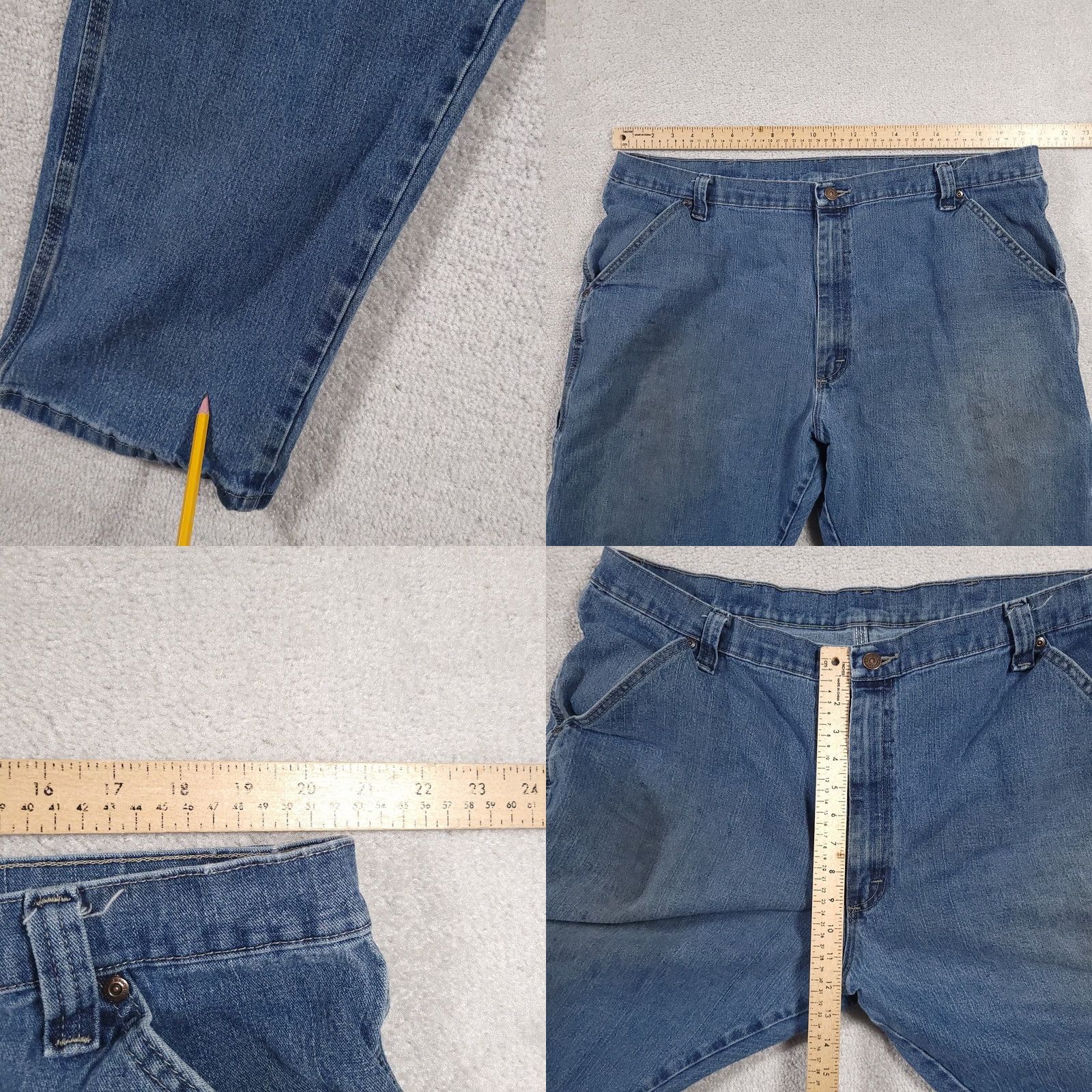 Wrangler VINTAGE Wrangler Jeans Carpenter Mens 42x30 Denim Workwear Straight Leg Jeans Regular Mens Blue Denim Workwear 42x30 Straight Leg Wrangler Mens Jeans Size US 42 / EU 58 - 8 Thumbnail