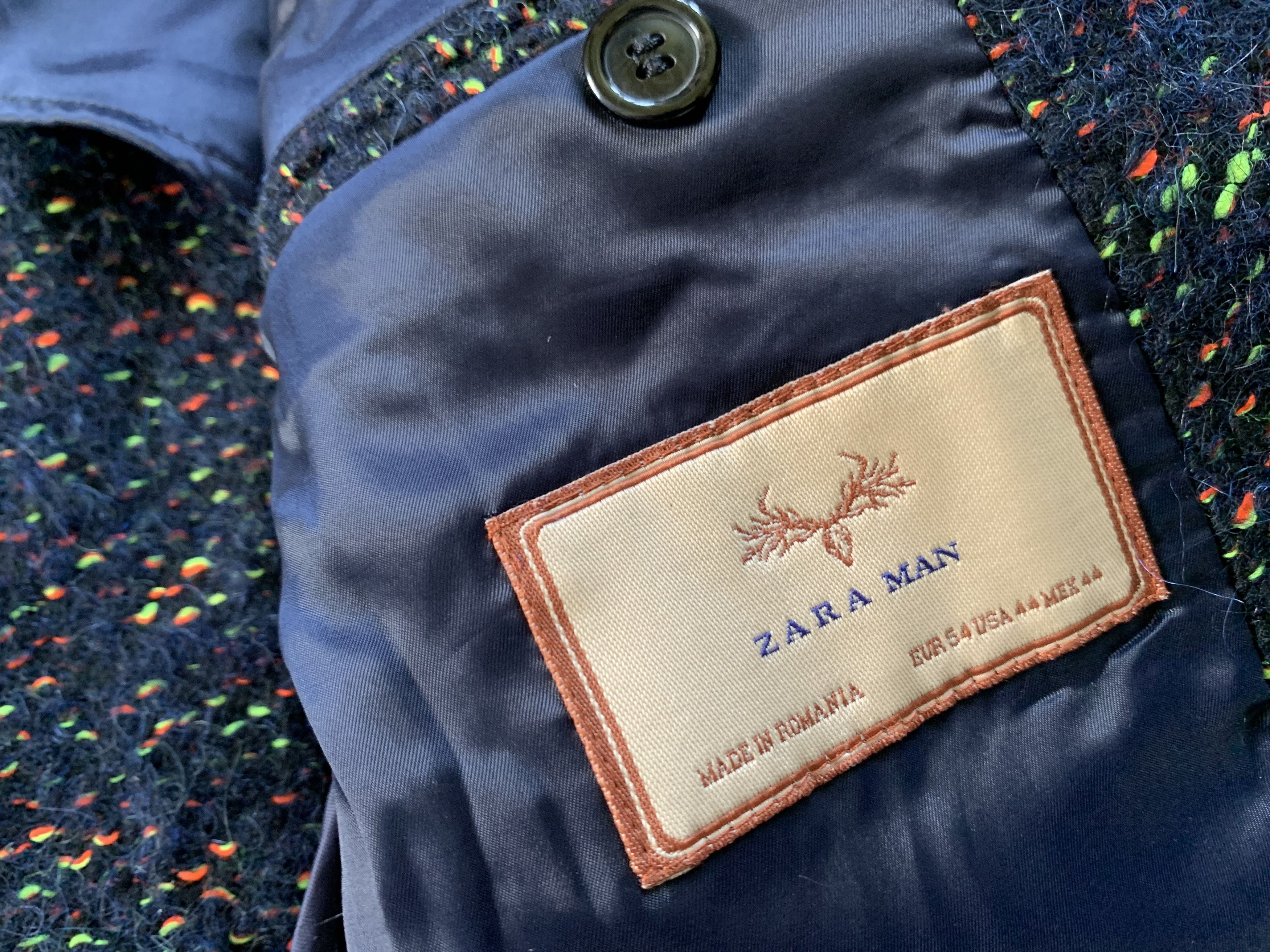 Zara Zara Man Casual Tweed Blazer Jacket Size 44L - 8 Thumbnail