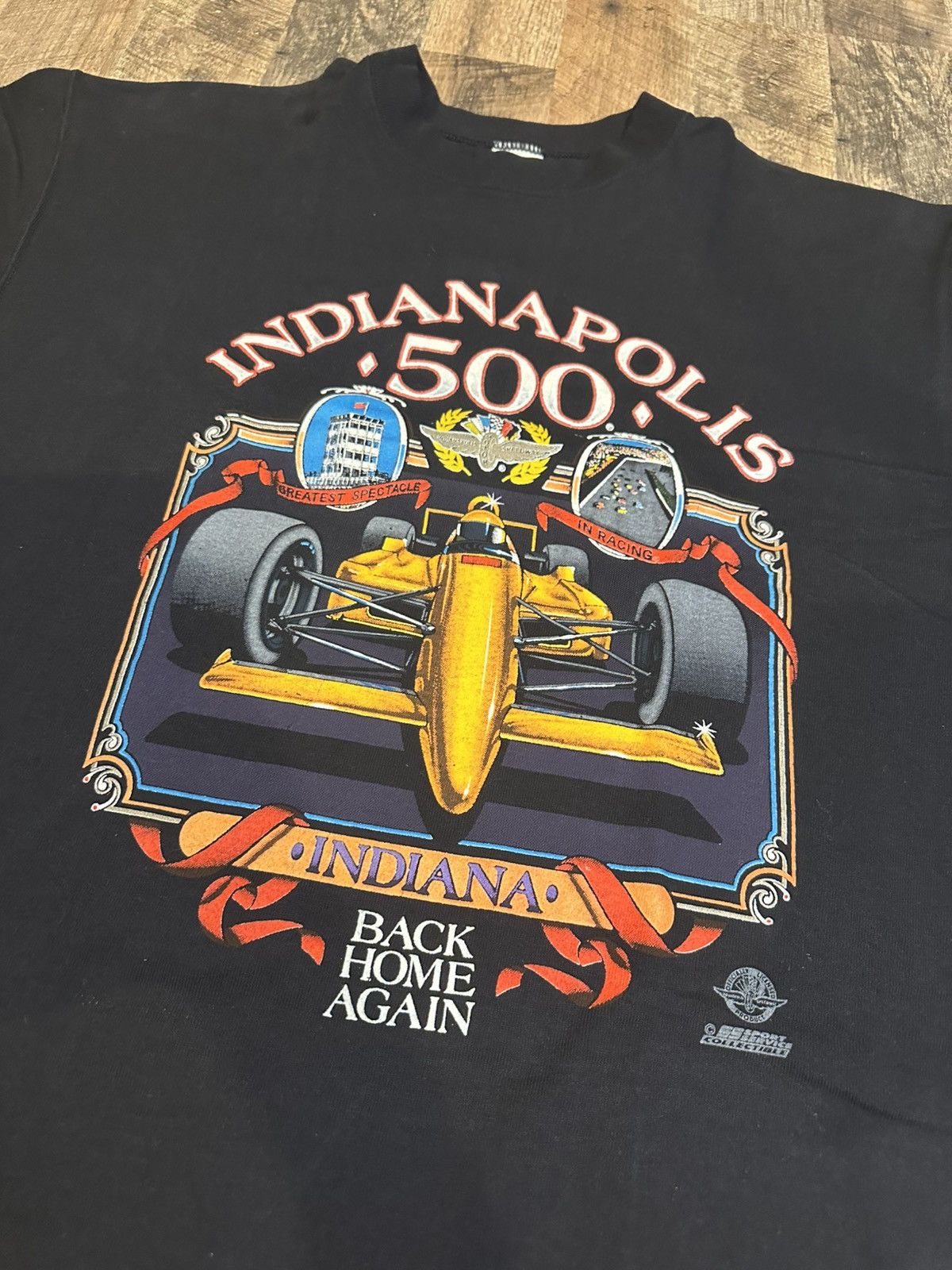 Vintage 90s Indianapolis 500 Mock Neck Shirt Single USA