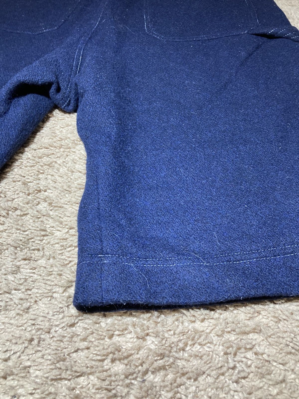 Japanese Brand 90s Milkboy Wool Carpenter Shorts Contrast Stitch Denim Faux Size US 30 / EU 46 - 10 Thumbnail