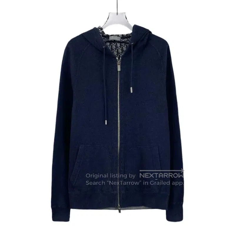 Dior Dior Men's Navy Cotton Zip-Up Jacket . Size US S / EU 44-46 / 1 - 1 Thumbnail