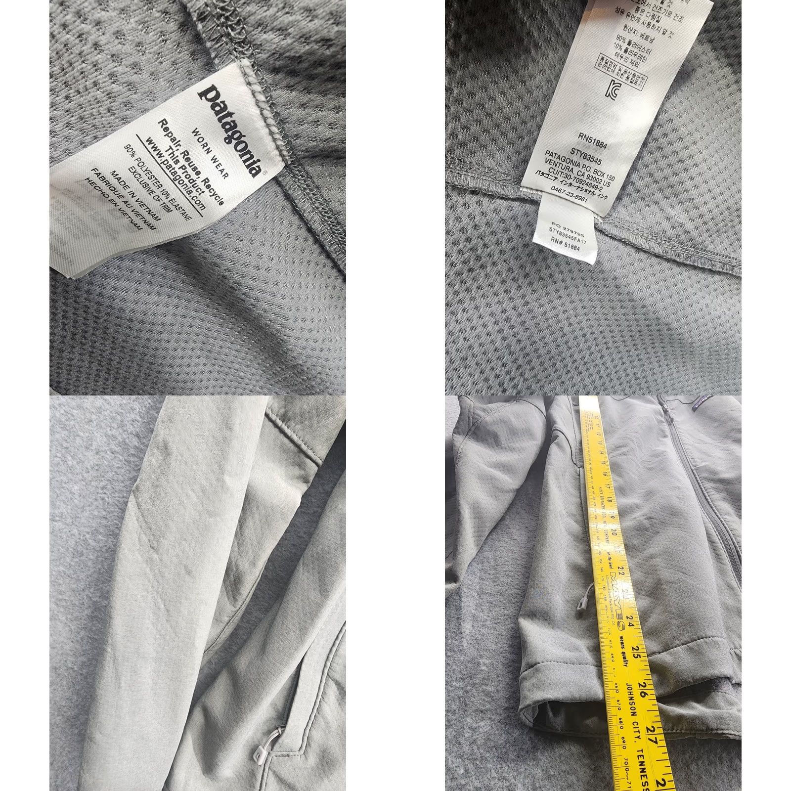 Patagonia Womens Patagonia Worn Wear Jacket Long Sleeve Full Zip Gray Softshell S Small Gr ay Logo Zipper Regular Fit Casual Modern Size S / US 4 / IT 40 - 8 Thumbnail