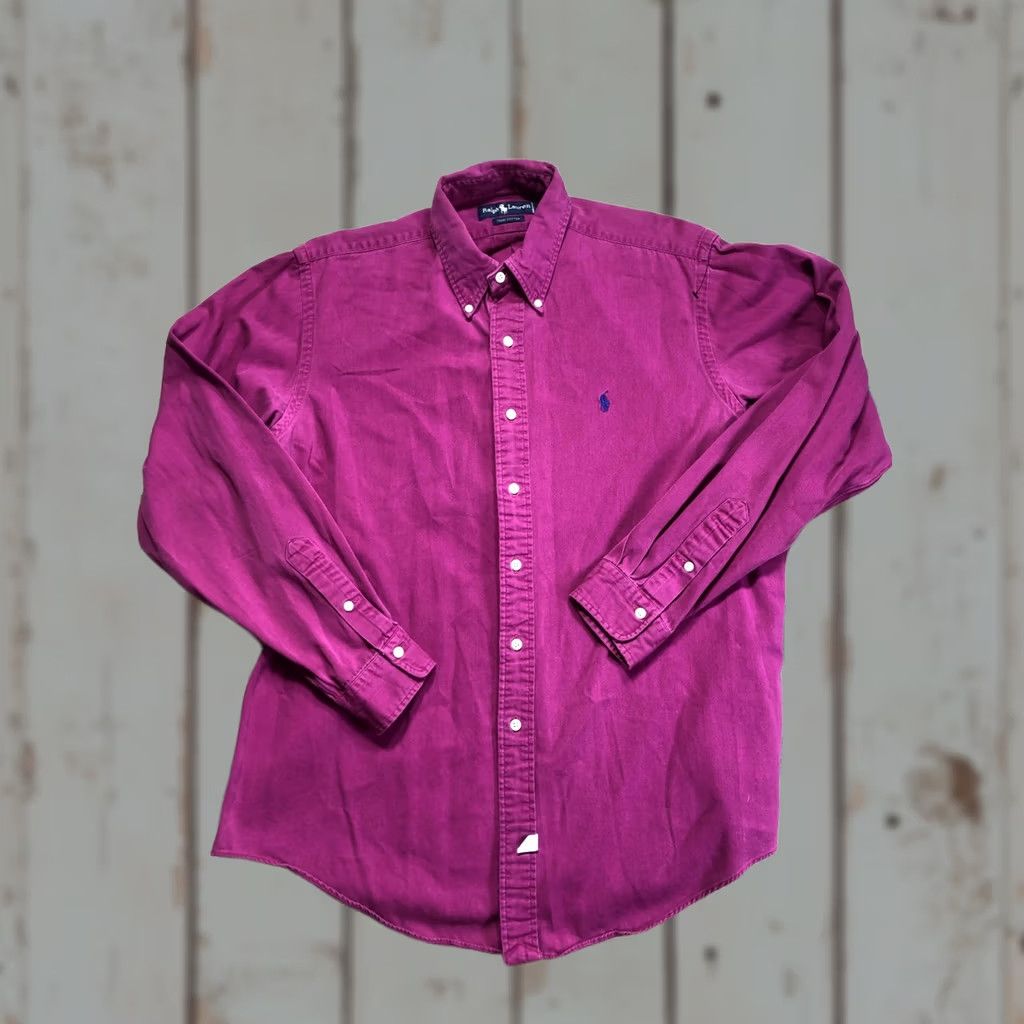 Ralph Lauren Ralph Lauren Shirt Mens Large Purple Solid Twill Long Sleeve Button Down Pony Size US L / EU 52-54 / 3 - 1 Thumbnail