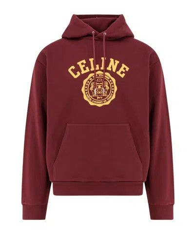 Celine blason celine hoodie in cotton fleece burgundy Size US XXL / EU 58 / 5 - 1 Thumbnail
