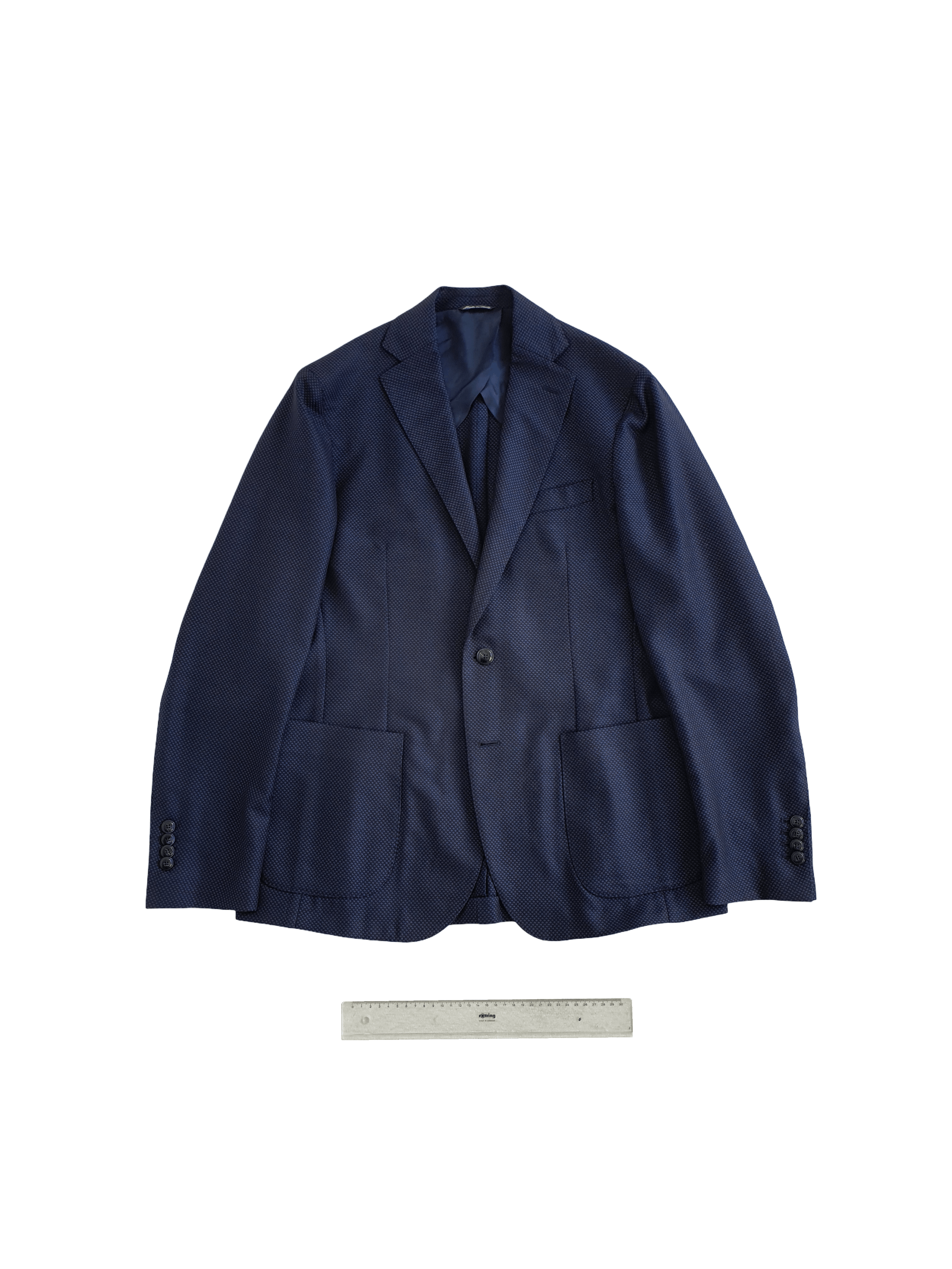 RODA Navy Textured Bird's Eye - Slim fit, Lightweight Wool Size 40R - 1 Thumbnail