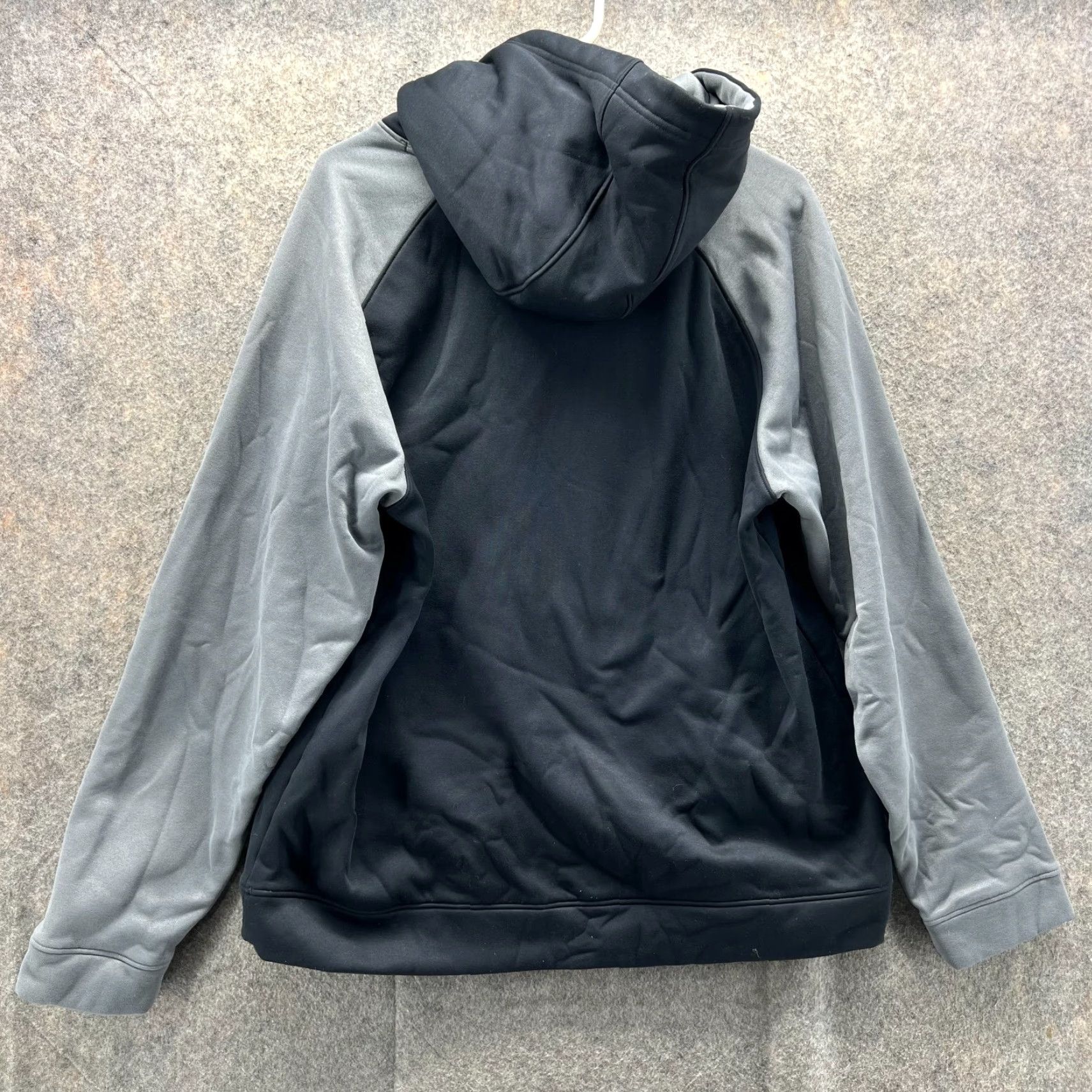 Under Armour VINTAGE Under Armour Hoodie Mens Large Black Grey Pullover Knit UA Logo Jacket Size US L / EU 52-54 / 3 - 2 Thumbnail