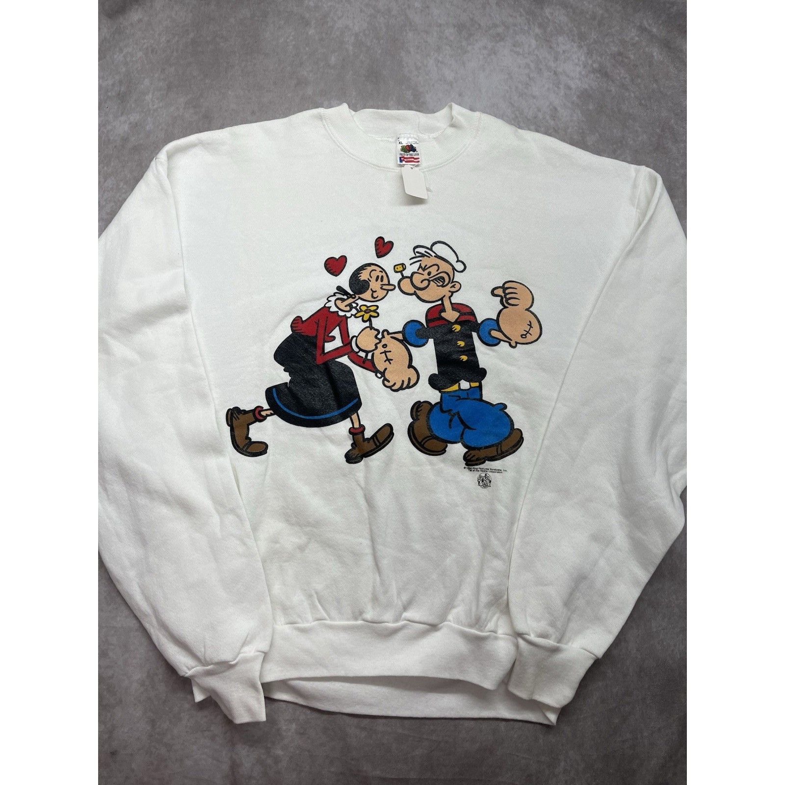 Fruit Of The Loom NWT Vtg 1994 Popeye & Olive Oyl Sweatshirt XL Deadstock USA Size US XL / EU 56 / 4 - 1 Thumbnail