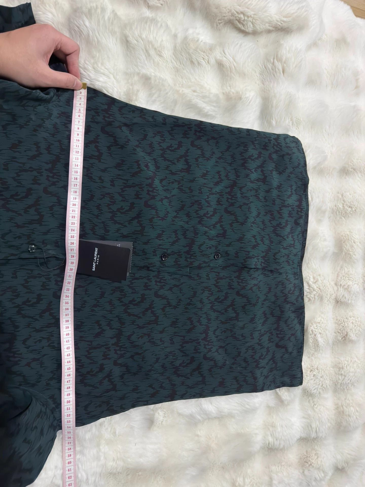 Saint Laurent Paris SLP silk mens emerald green 37 shirt new tags Size US S / EU 44-46 / 1 - 8 Thumbnail