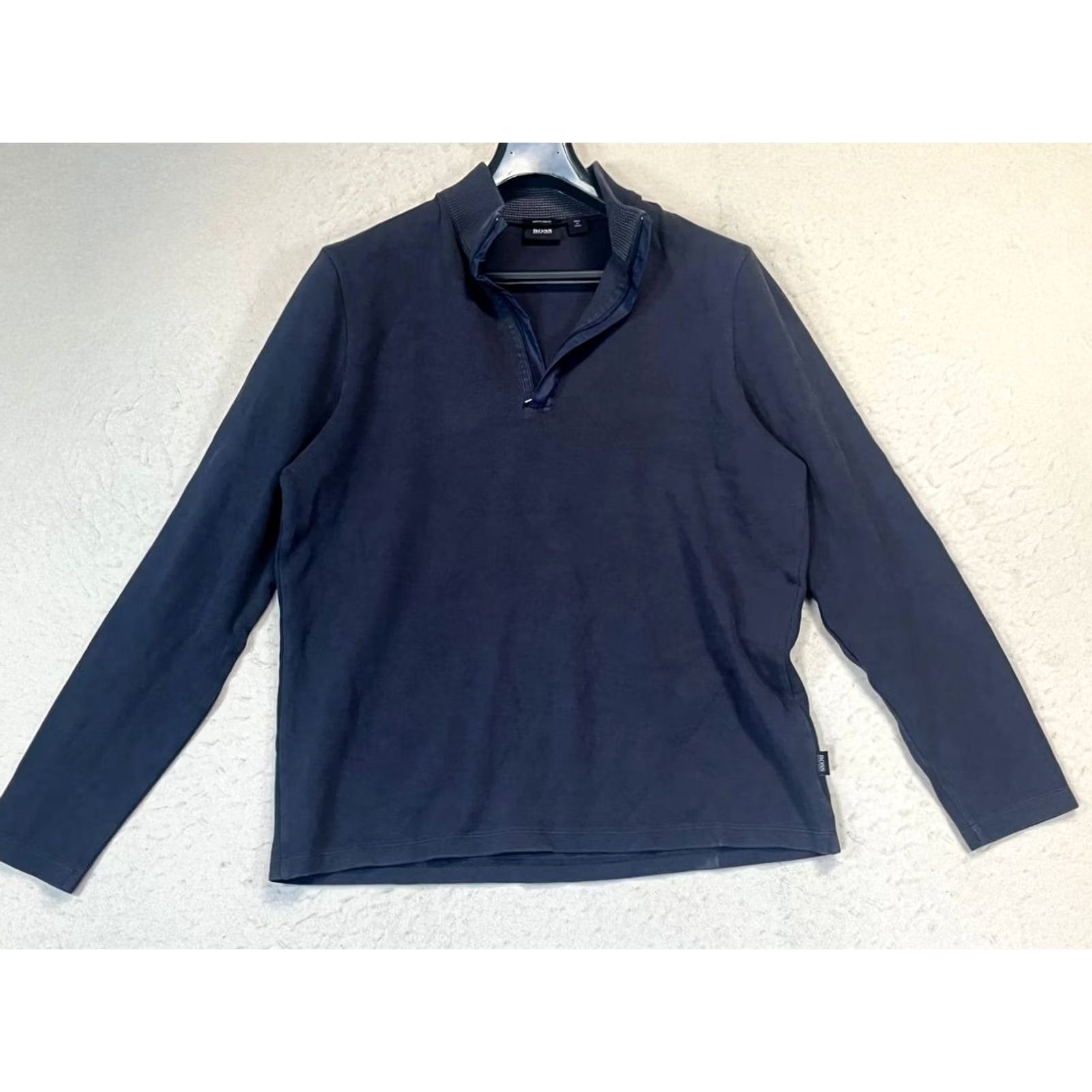 Hugo Boss HUGO BOSS Sweater Men XL Long Sleeve 1/4 Zip Regular Fit Solid Knit Black Pullover Logo Size US XL / EU 56 / 4 - 7 Thumbnail