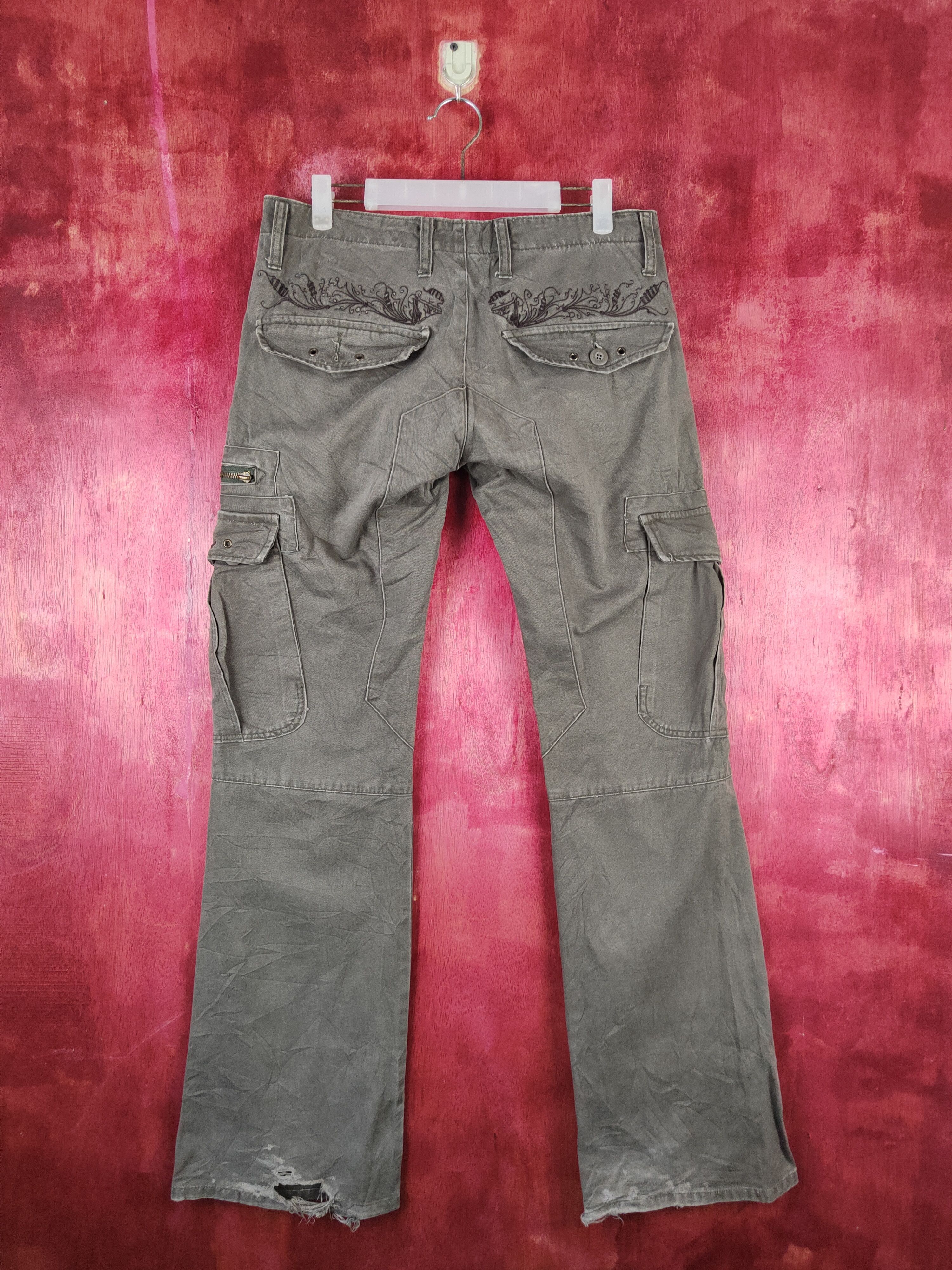 Japanese Brand Root Three Olive Multipocket Tactical Cargo Pants #S1798 Size US 30 / EU 46 - 10 Thumbnail