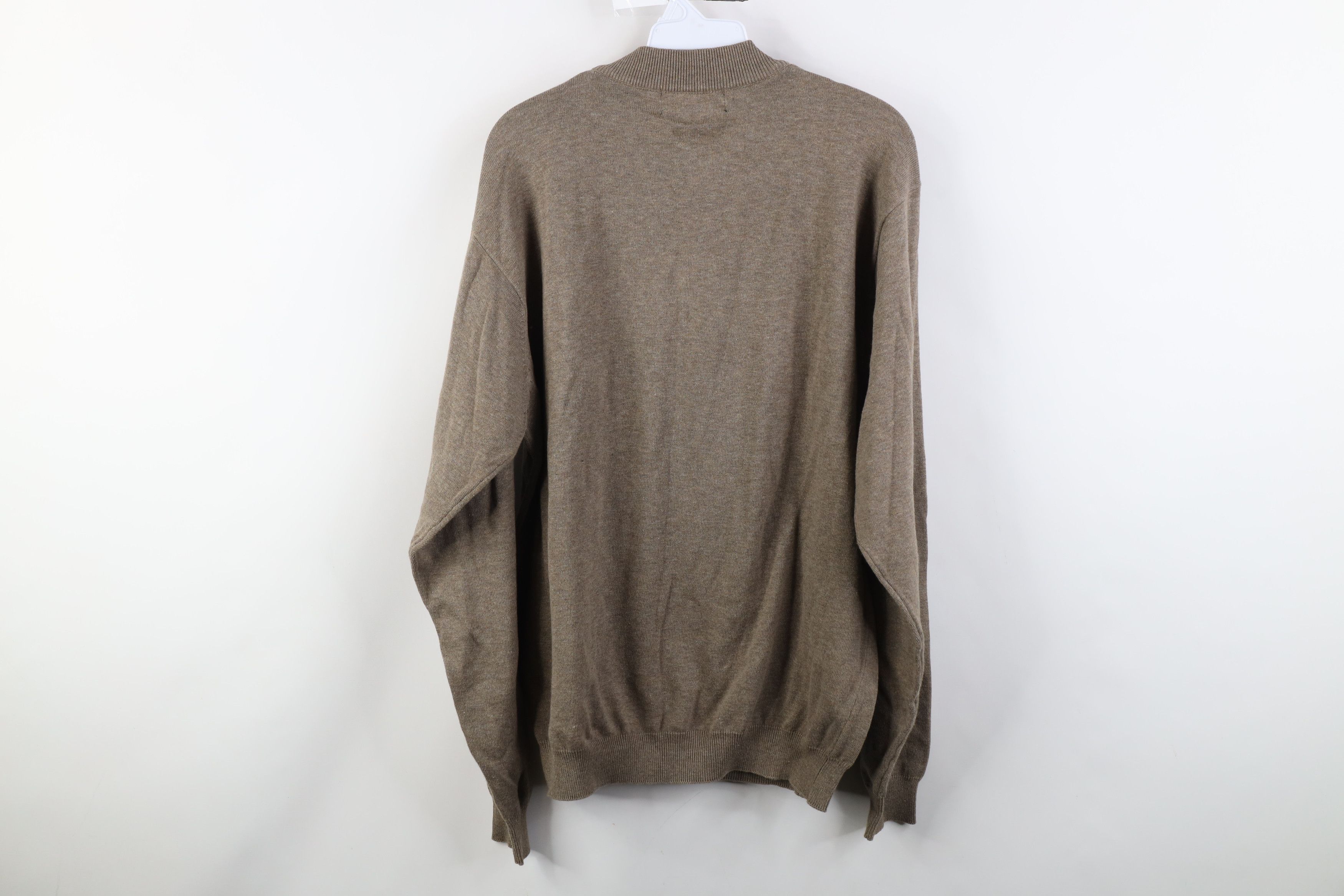 Vintage Vintage 90s Streetwear Blank Cotton Knit Mock Neck Sweater Size US L / EU 52-54 / 3 - 7 Thumbnail