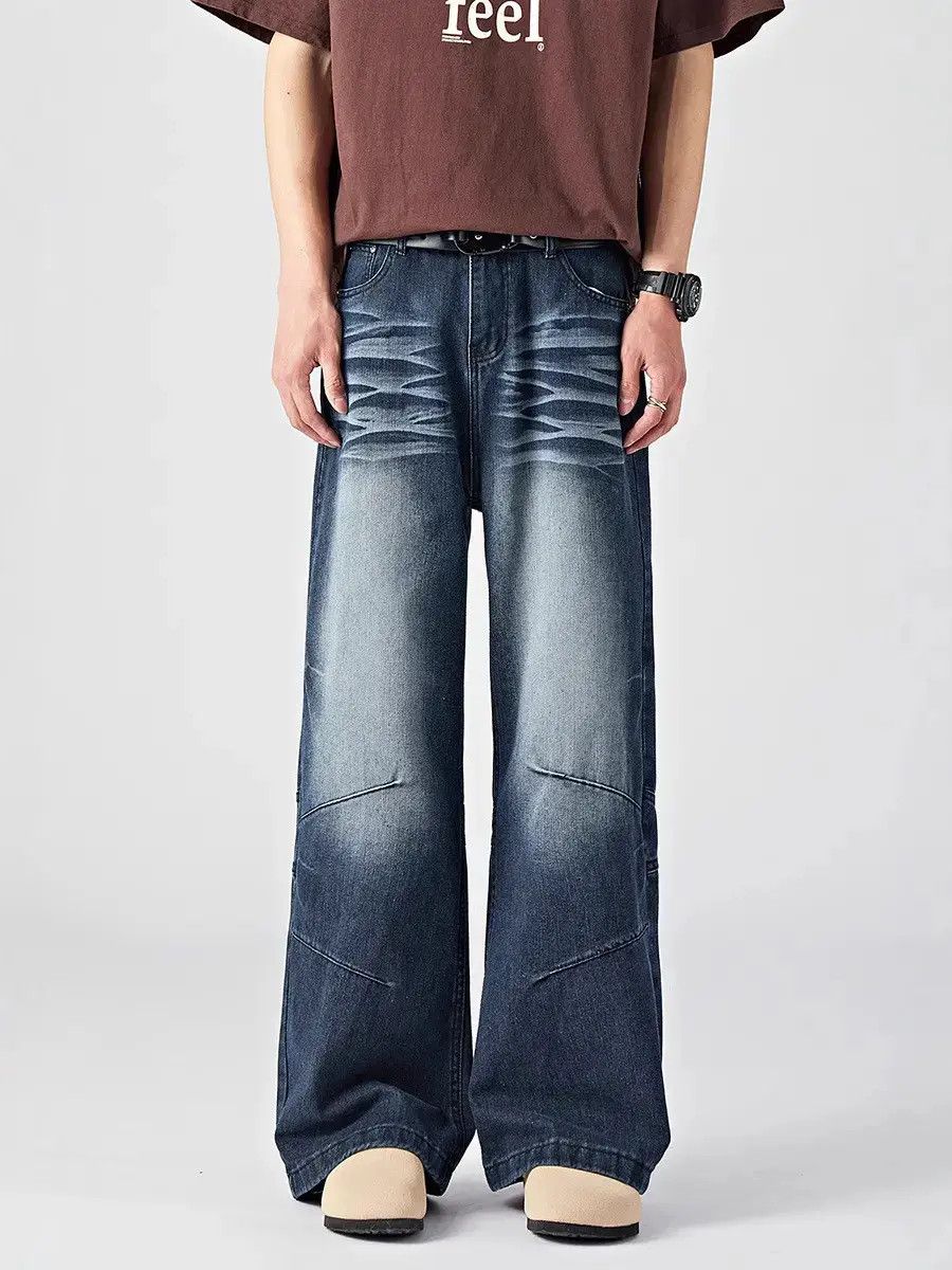Japanese Brand Retro loose straight leg wide leg jeans Size US 32 / EU 48 - 1 Thumbnail