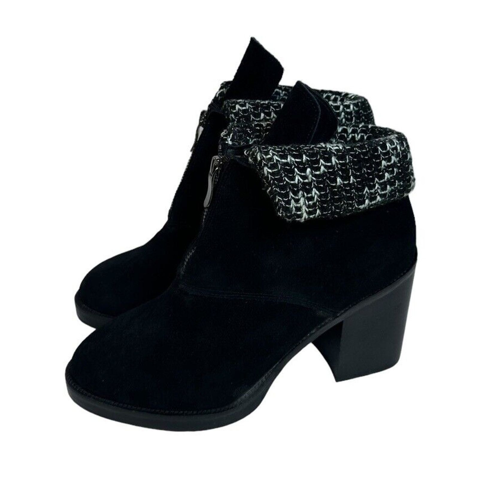 Chinese Laundry Chinese Laundry Marvel Black Suede Ankle Boot Knit Cuff 8.5 Size US 8.5 / IT 38.5 - 6 Thumbnail