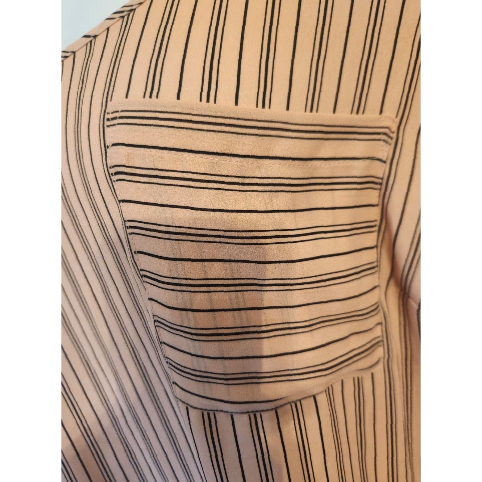Torrid Torrid Blouse Shirt 4X Pink Black Stripe Pockets Short Sleeve Scoop Neck Casual Womens Plus Size Size XXL / US 16-18 / IT 52-54 - 3 Thumbnail