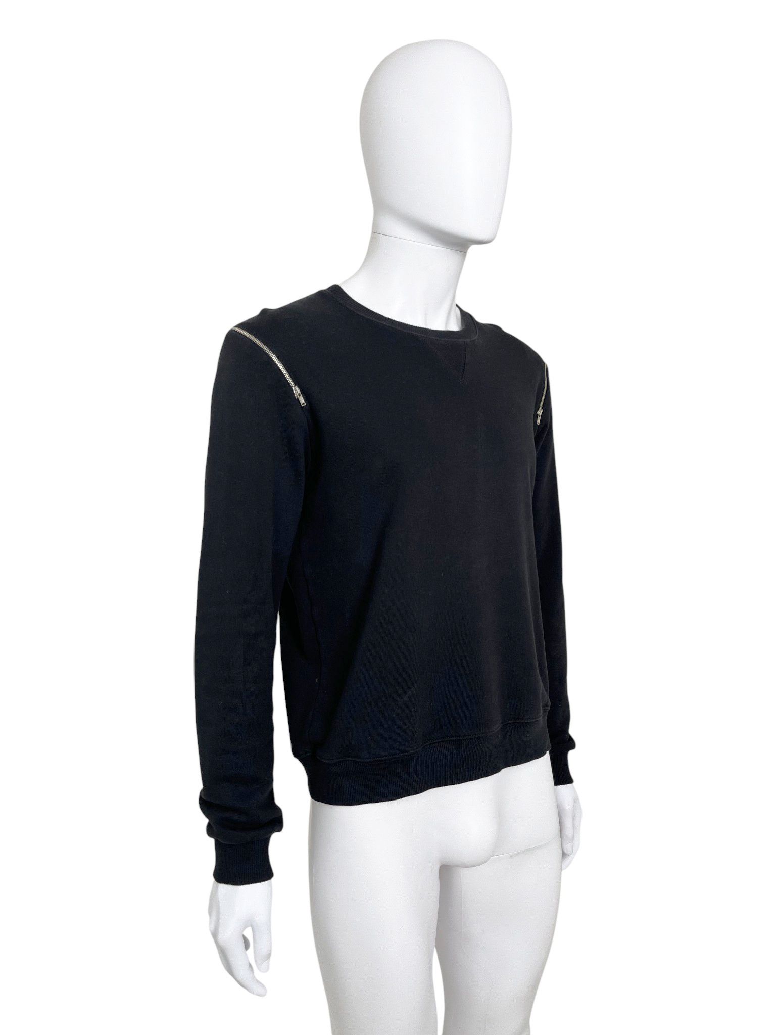Saint Laurent Paris by Hedi Slimane F/W 2015 Black Zipped Crewneck Hoodie Size US L / EU 52-54 / 3 - 2 Thumbnail