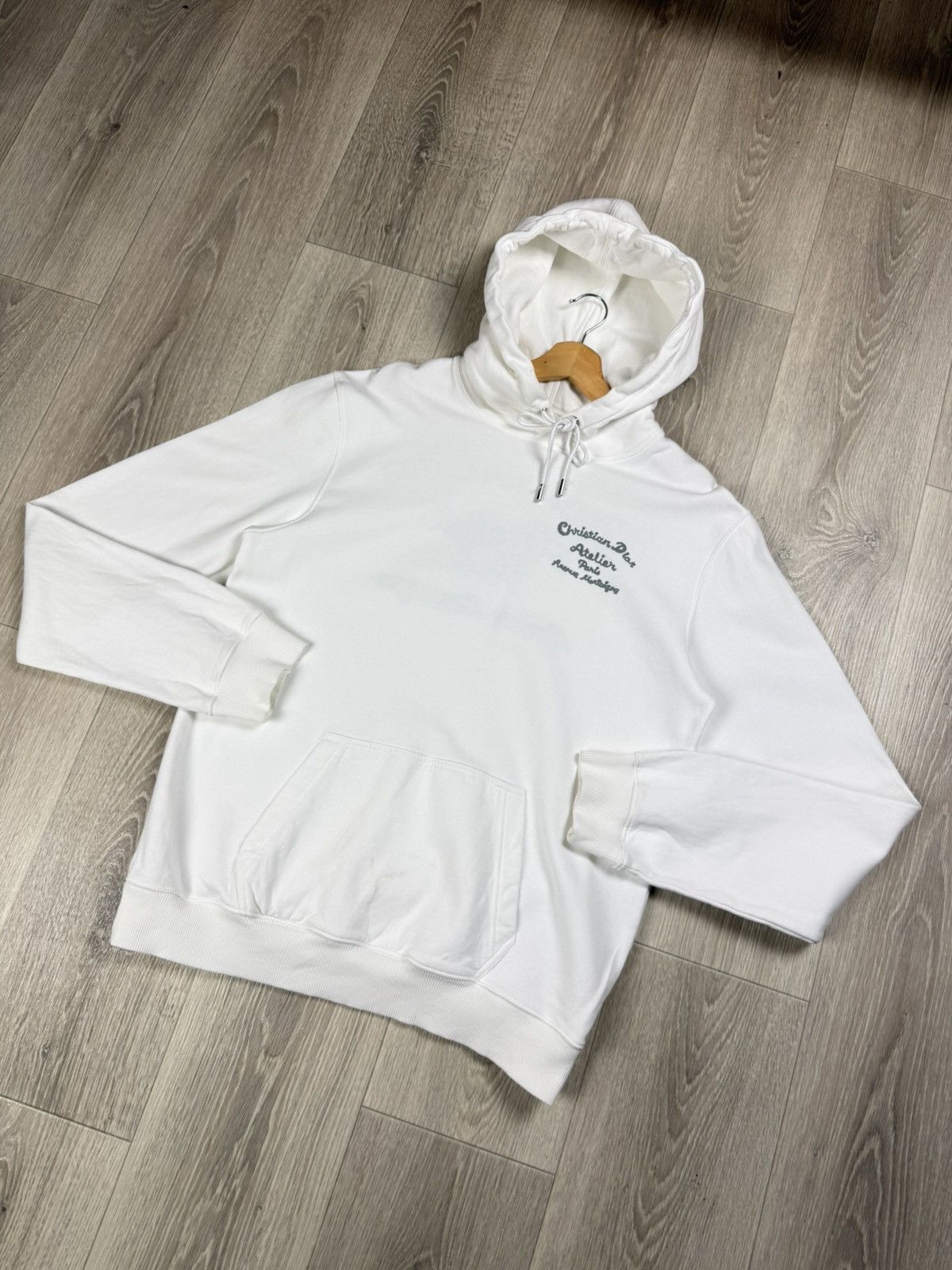 Dior Dior Atelier Hooded Sweatshirt Hoodie White Size L Size US L / EU 52-54 / 3 - 3 Thumbnail