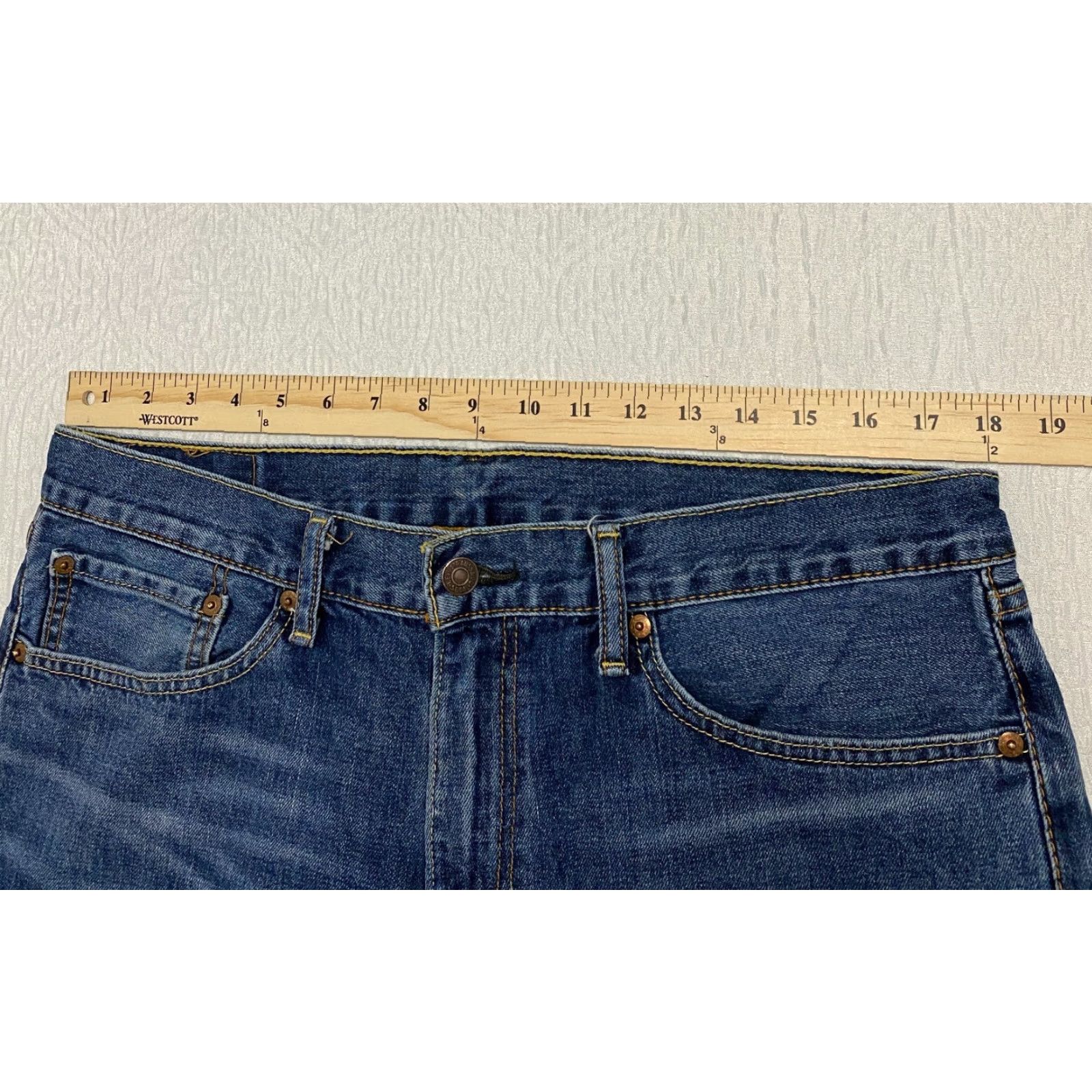 Levi's Levi's 505 Regular Fit Jeans Men 36x30 Blue Denim Grunge Size US 36 / EU 52 - 6 Thumbnail
