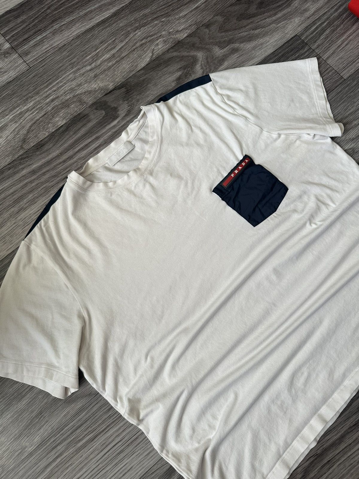 Prada Prada Milano White Red Tab T Shirt Nylon Pocket size L hype Size US L / EU 52-54 / 3 - 4 Thumbnail