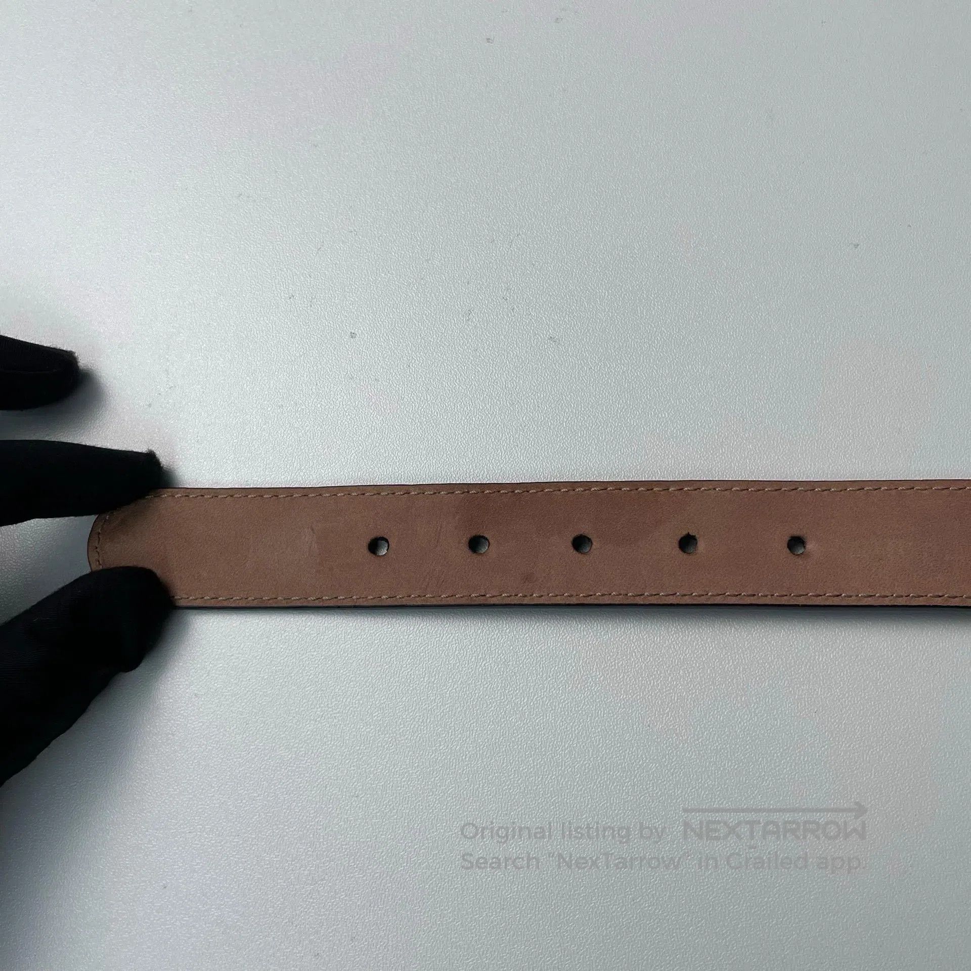 Gucci Guicci size 75 Black Gold Aged Metal Double G Belt| Size ONE SIZE - 6 Thumbnail
