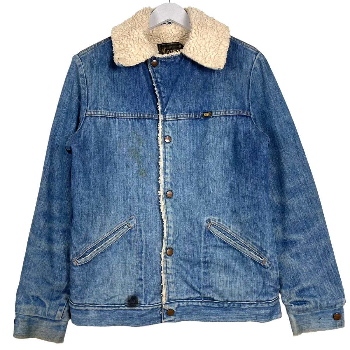 Vintage × Western Rise 💥80s VINTAGE MAVERICK DENIM SHERPA JEAN JACKET Size US M / EU 48-50 / 2 - 1 Thumbnail