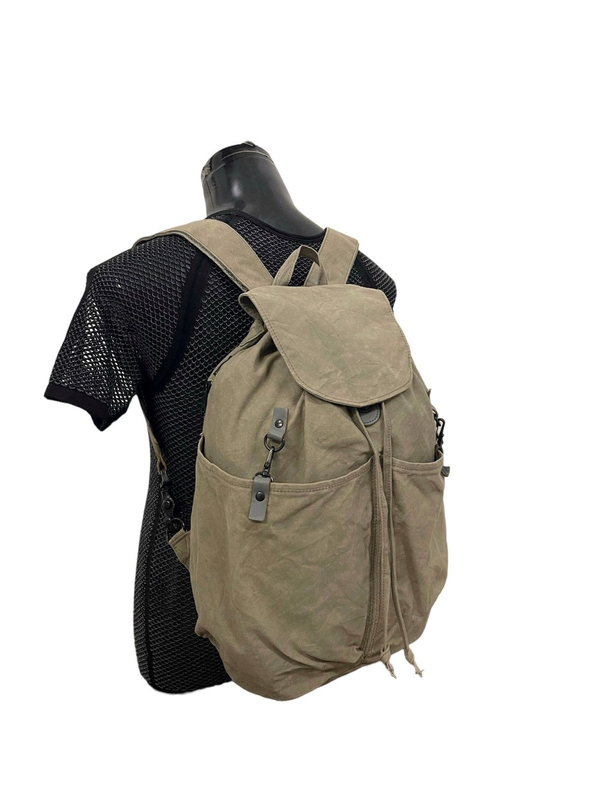 image of Unisex Baggy Port Japan Rucksack Canvas Bagpack in Khaki, Men's