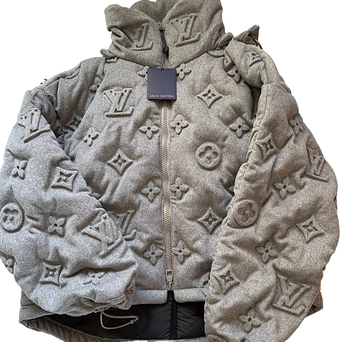 Louis Vuitton Grey Monogram Boyhood Puffer Jacket worn by Juice