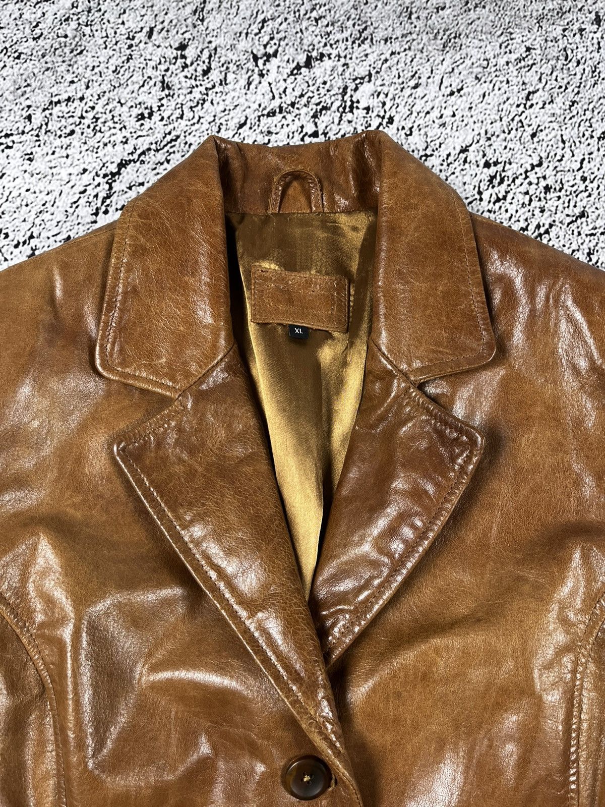 Leather Vintage Y2K Leather jacket avant garde aviator coat XL Size XL / US 12-14 / IT 48-50 - 6 Thumbnail