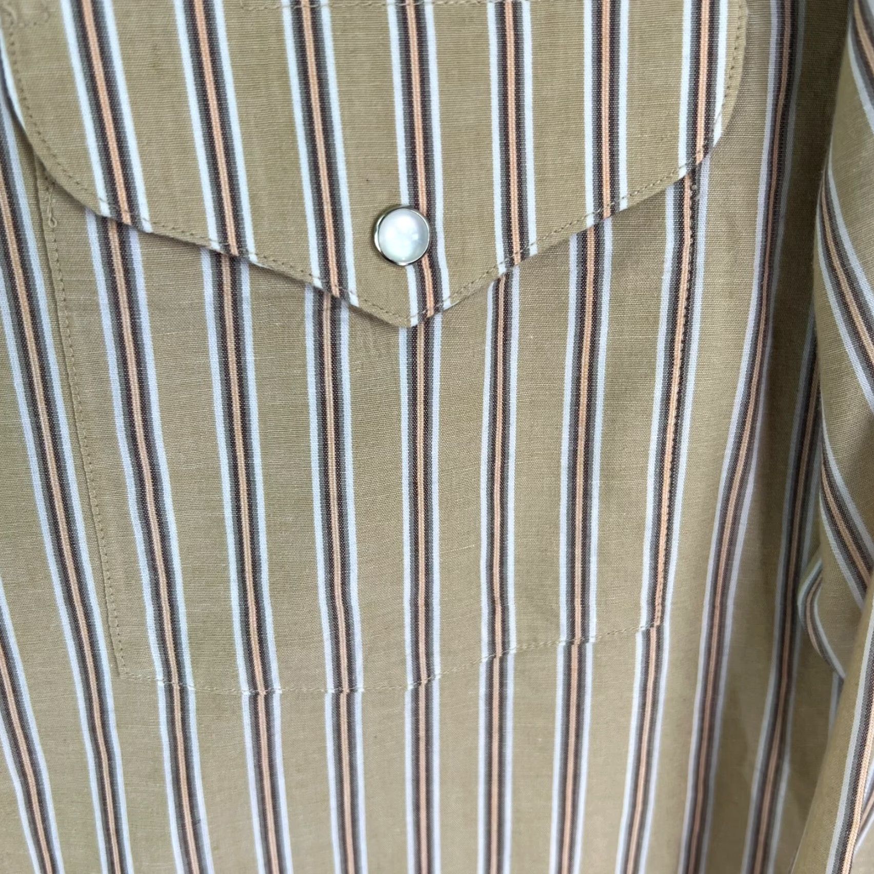 Vintage Panhandle Slim Striped Shirt Mens XL Button-Up Long Sleeve Casual Western Brown Tan USA Classic Striped Size US XL / EU 56 / 4 - 3 Thumbnail