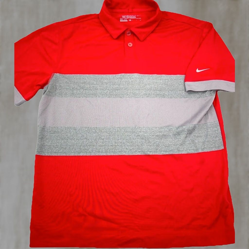 Nike Nike Polo Shirt Men Small Red Gray Dri Fit Performance Golf Colorblock Adult S Red Nike Dri-Fit Size US S / EU 44-46 / 1 - 1 Thumbnail