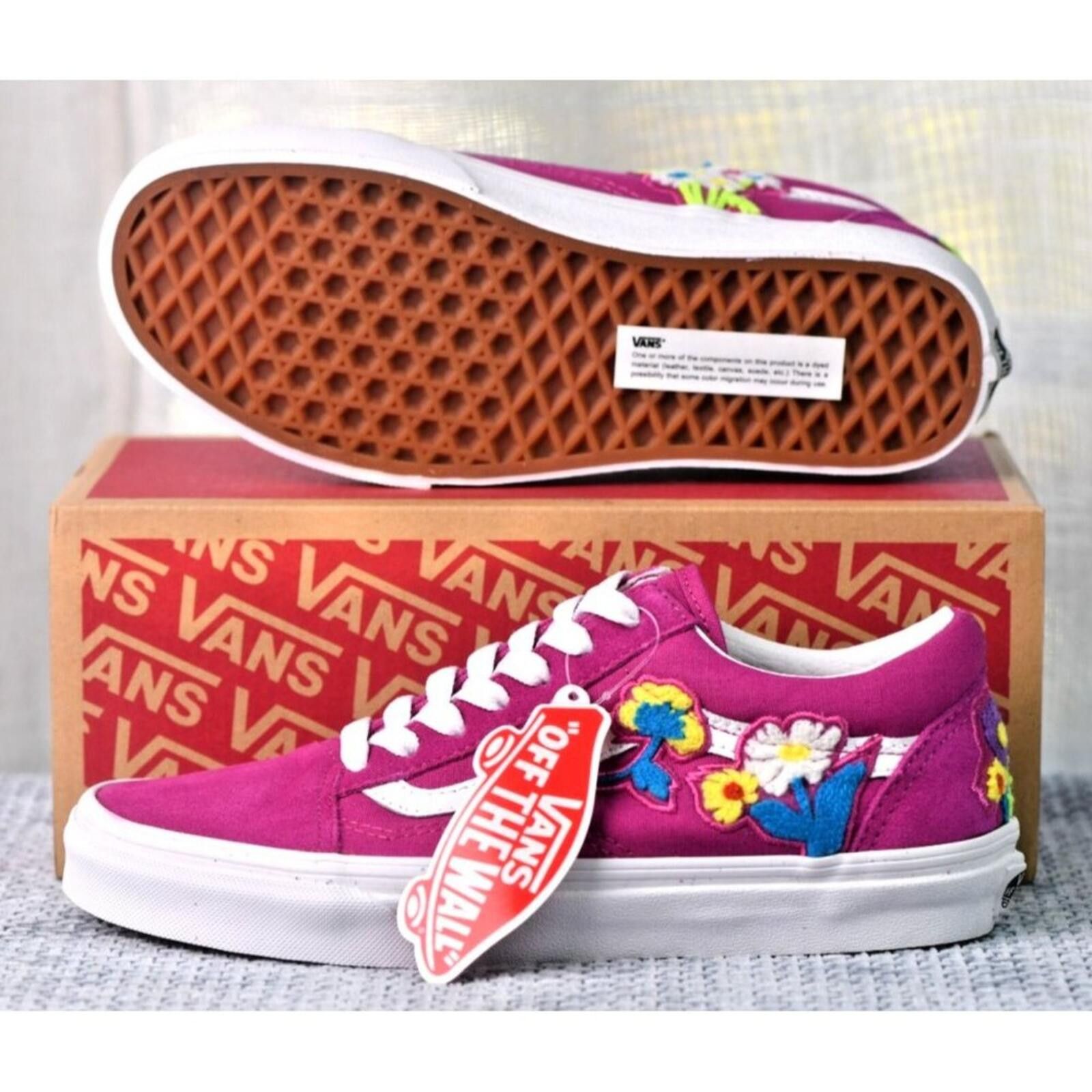 Vans Vans Old Skool Floral Chenille Sneakers | Purple/White Size US 6.5 / IT 36.5 - 6 Thumbnail
