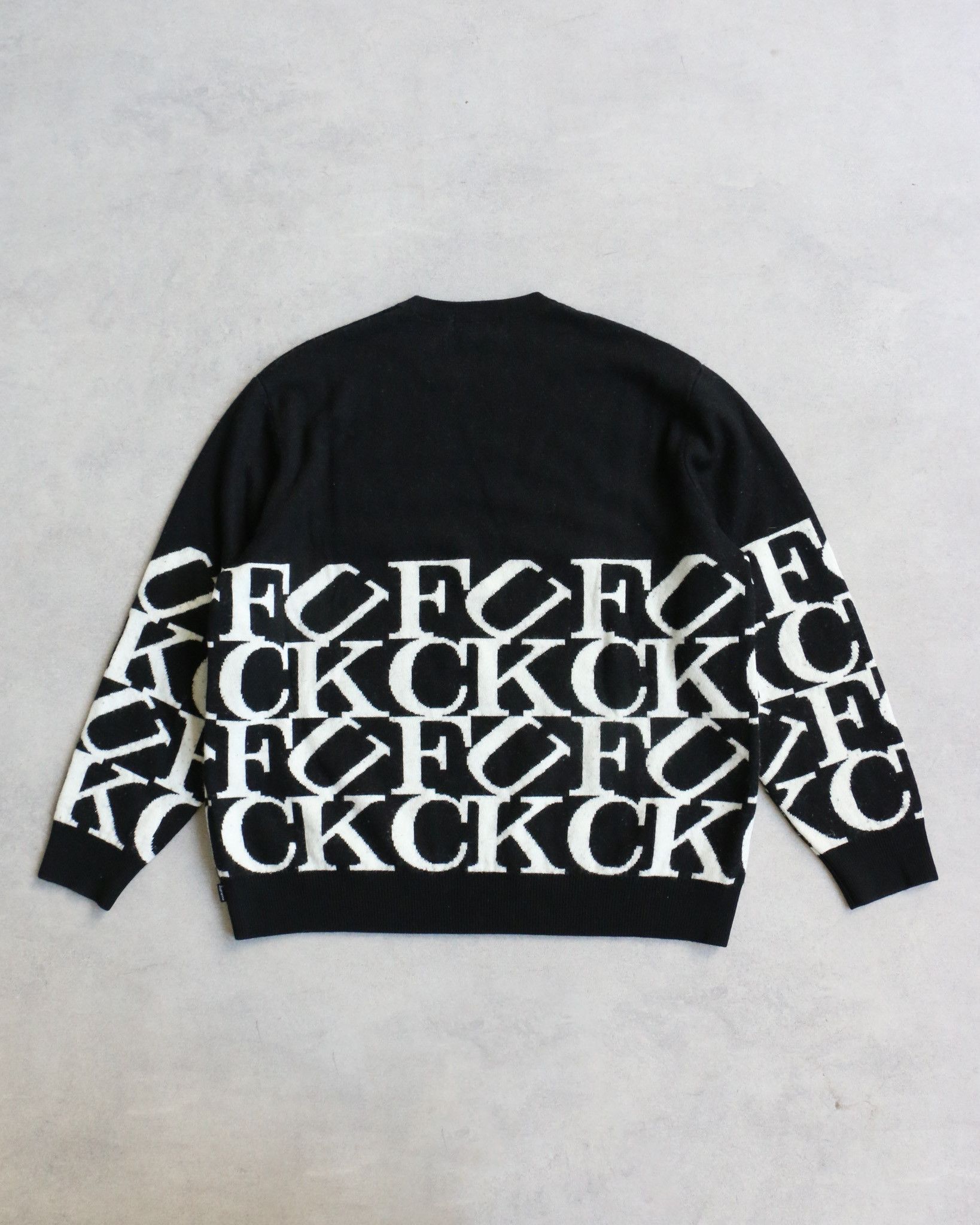 Supreme Supreme FUCK Jacquard Knitted Sweater Black Size US L / EU 52-54 / 3 - 5 Thumbnail