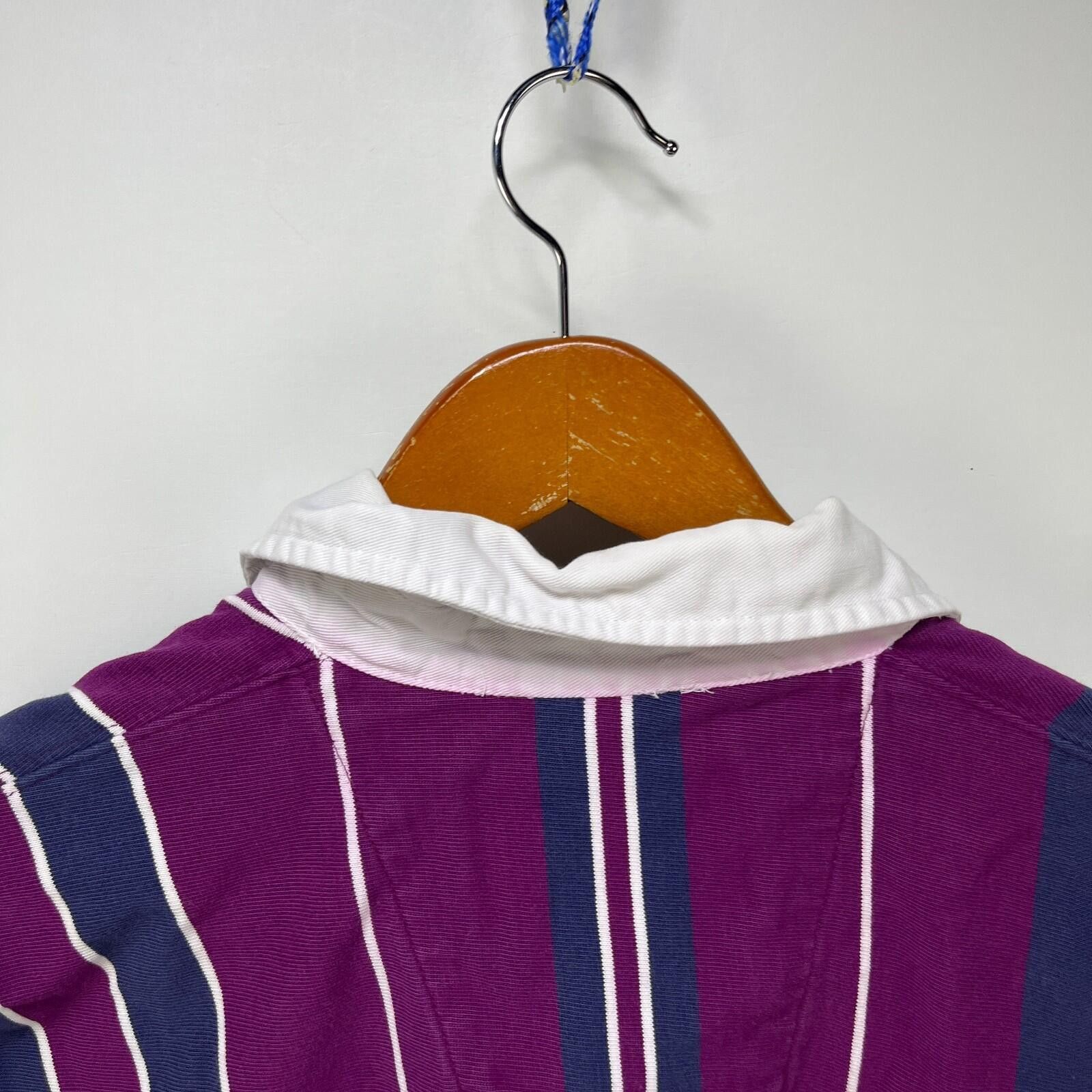 Vintage Vintage 90s Purple Stripe Rugby Polo Shirt Medium Size US M / EU 48-50 / 2 - 9 Thumbnail