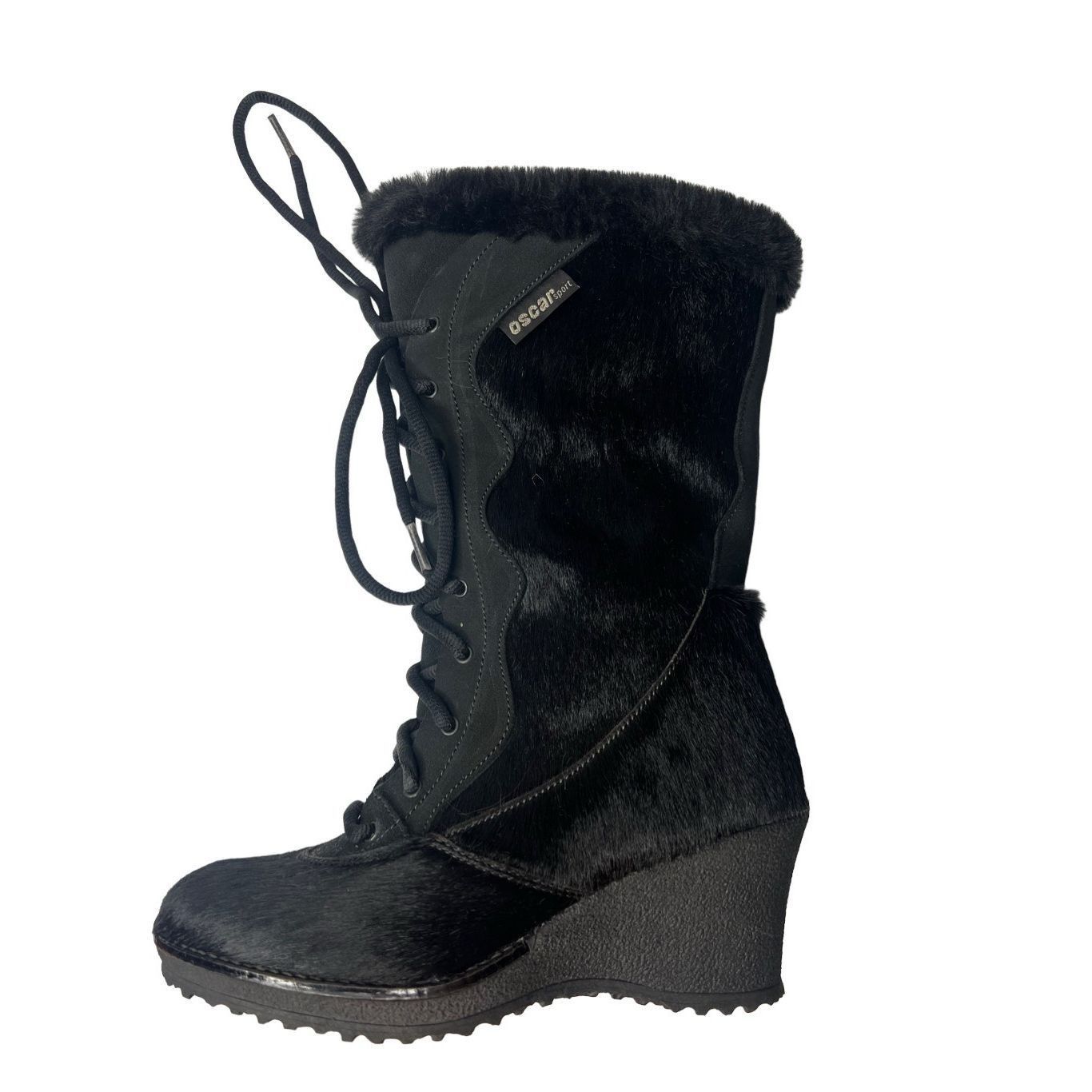 Oscar Jacobson Oscar Sport Apres Ski Black Fur Lace Boots 6 New Size US 6 / IT 36 - 2 Thumbnail