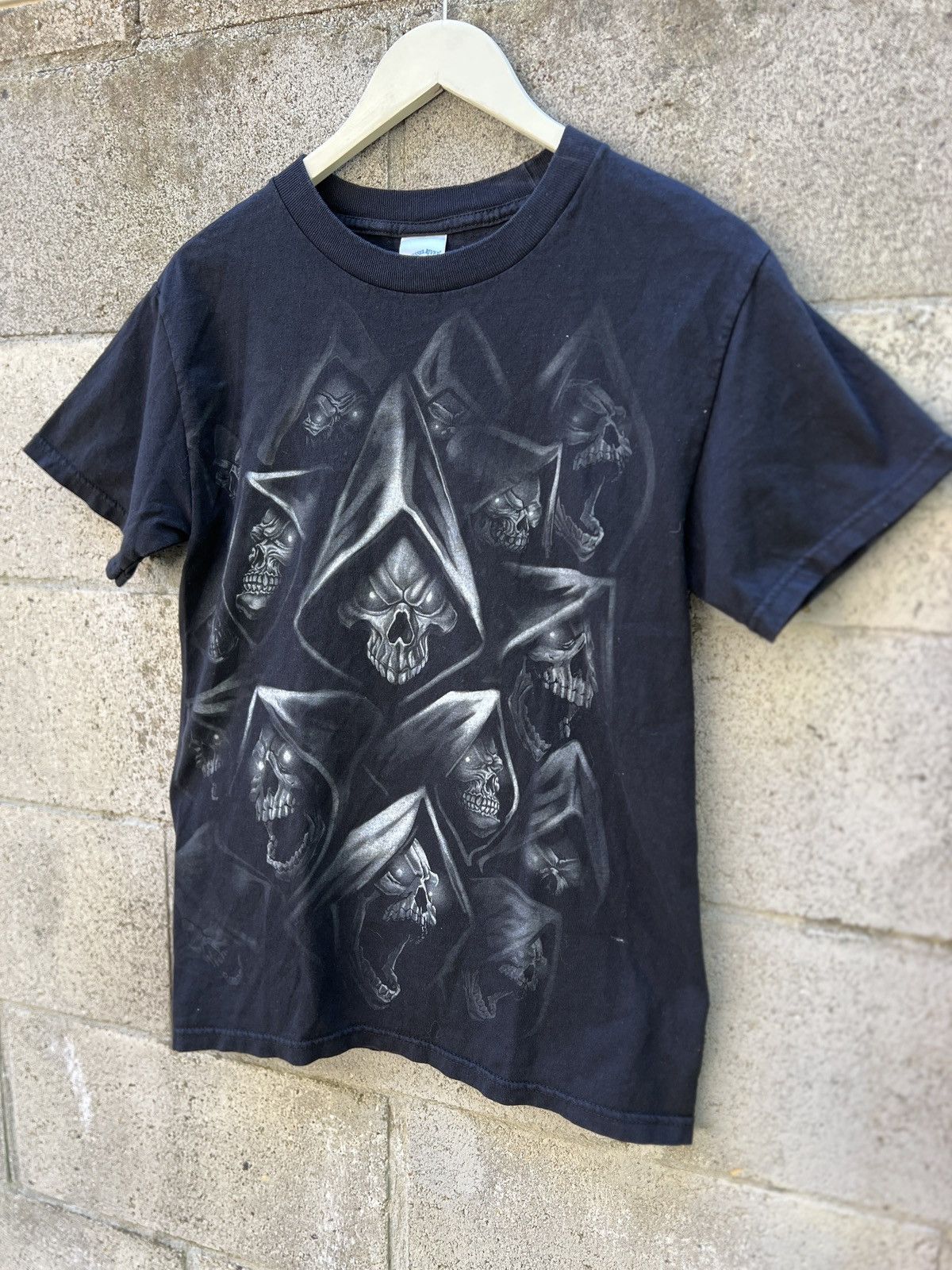 Vintage Y2K Jesse Pinkman Core Grim Reaper Skull Tee Size US M / EU 48-50 / 2 - 1 Thumbnail