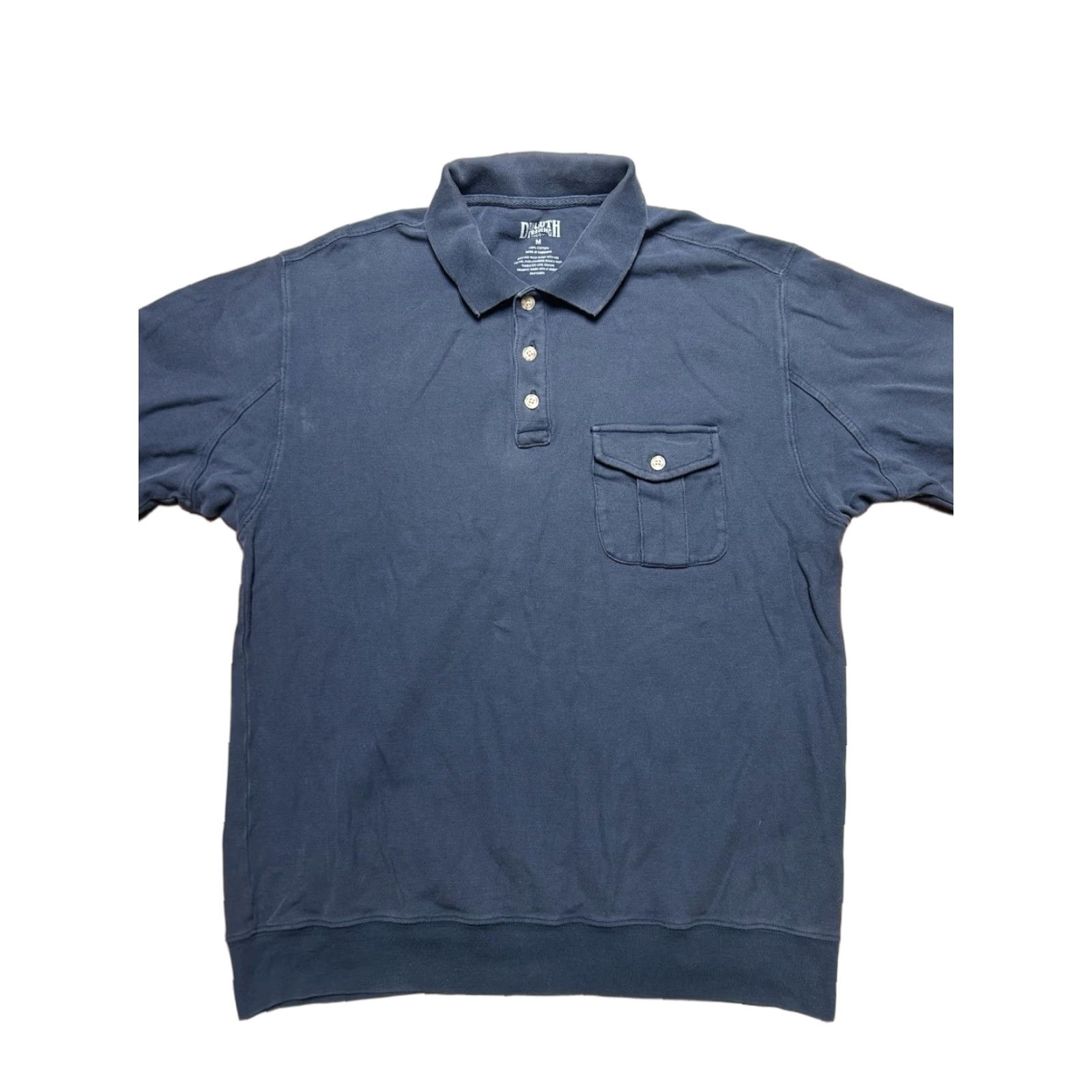 CO Duluth Trading Co Polo Shirt Long Sleeve Cotton Heavy One Pocket Blue Medium Mens Shirt Size US M / EU 48-50 / 2 - 1 Thumbnail
