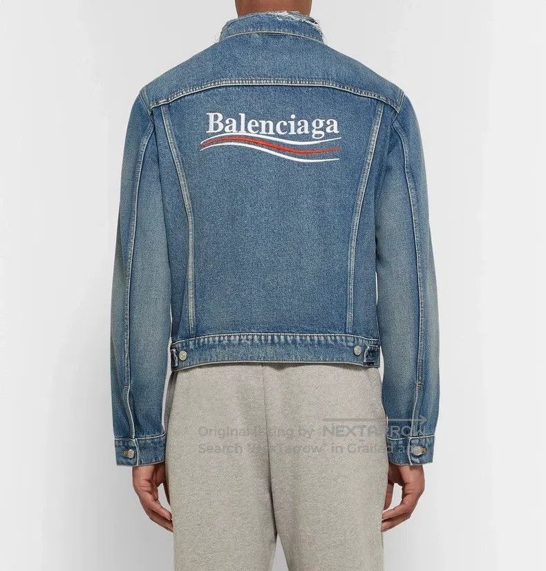 Balenciaga Balenciaga Denim Jacket Jacket Back Cola Embroidered Logo Size US M / EU 48-50 / 2 - 1 Thumbnail