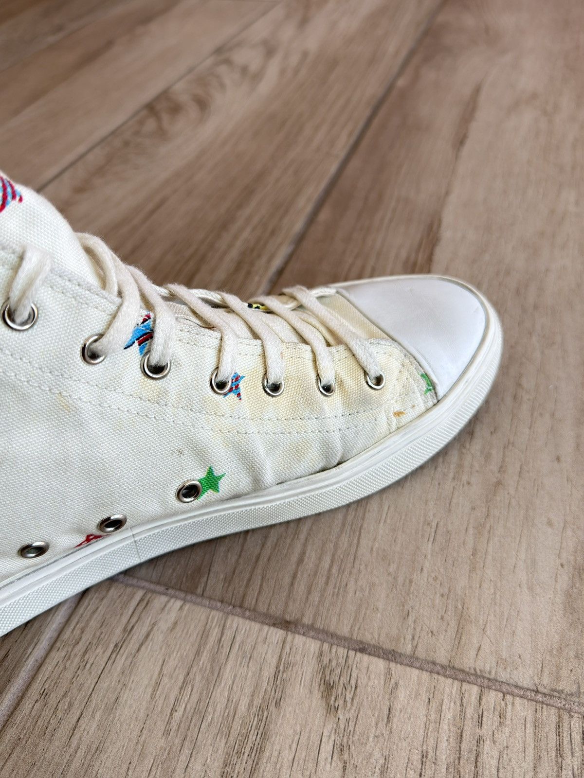 Saint Laurent Paris Solaris Fan Star Moon Plus Converse High-Top Sneaker Size US 11 / EU 44 - 10 Thumbnail