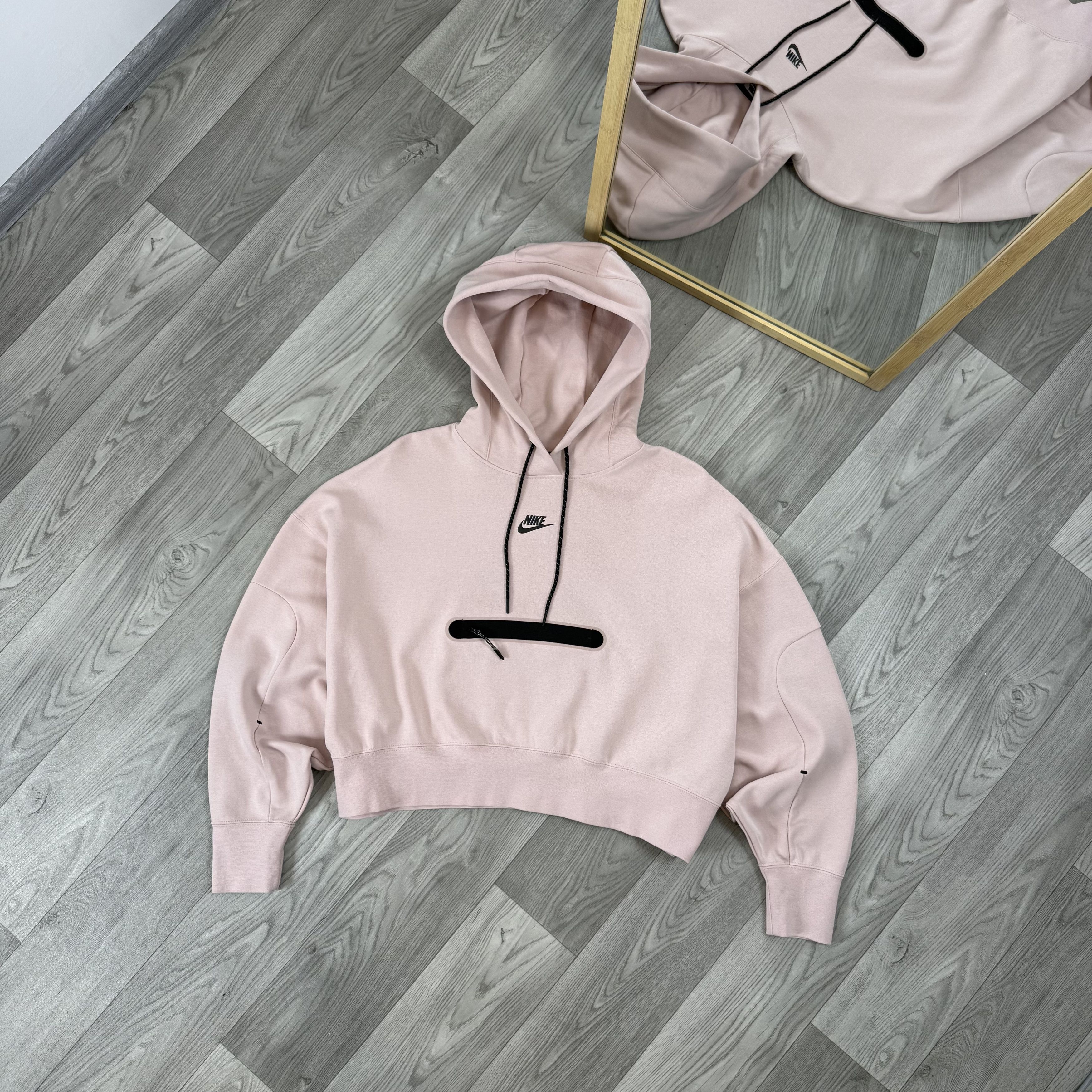 Nike Nike Tech Fleece Women's Pink Crop Top Hoodie Hooded Sweat Size M / US 6-8 / IT 42-44 - 1 Thumbnail