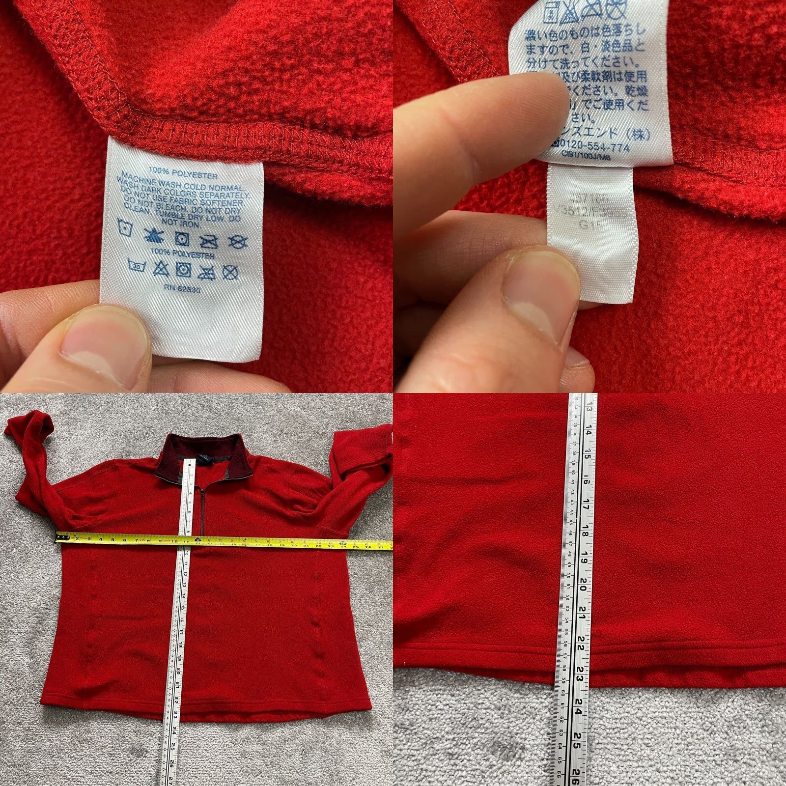 Lands' End Lands' End Fleece Jacket Women Large Red 1/4 Zip High Neck Outdoor Hike Pullover Size L / US 10 / IT 46 - 8 Thumbnail